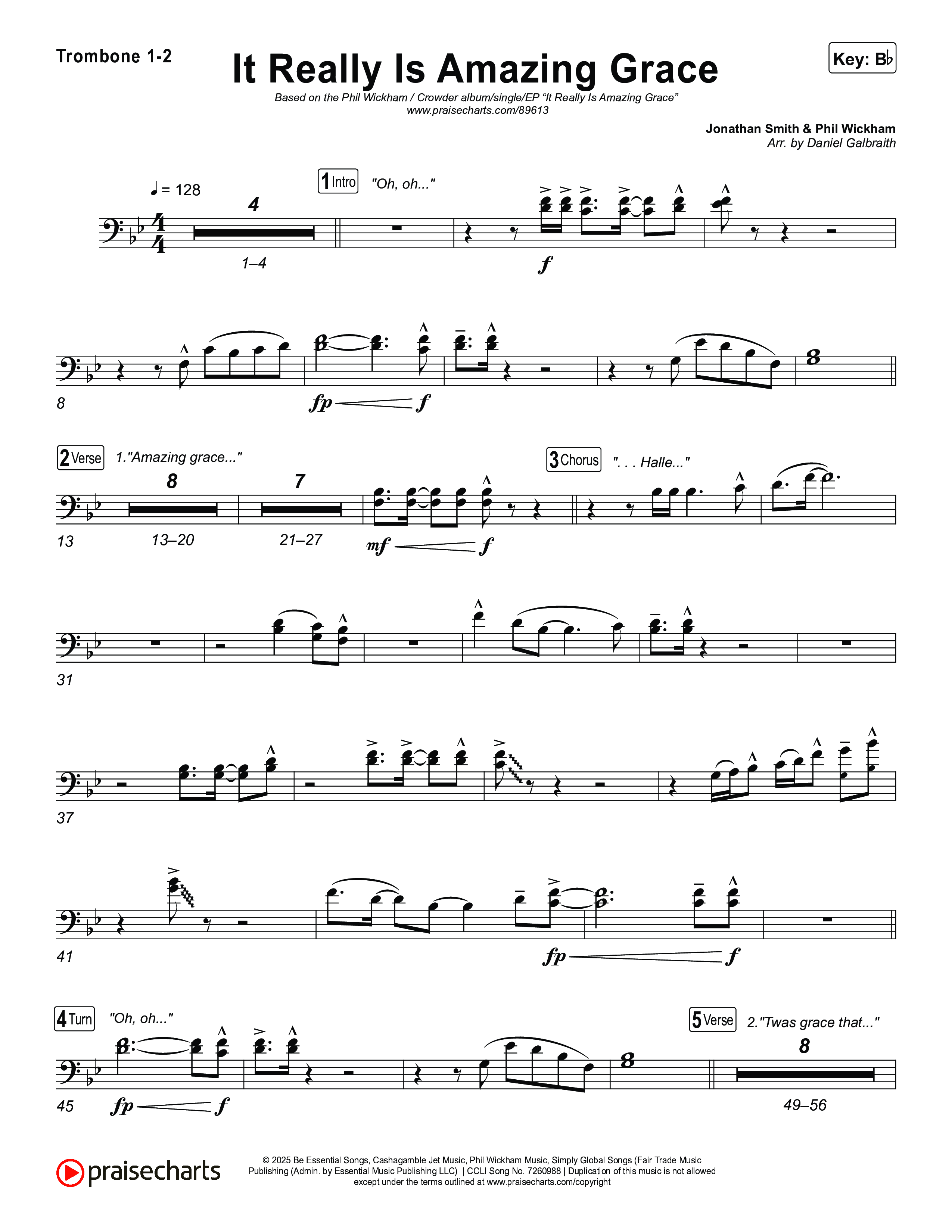 It Really Is Amazing Grace Trombone 1,2 (Phil Wickham / Crowder)