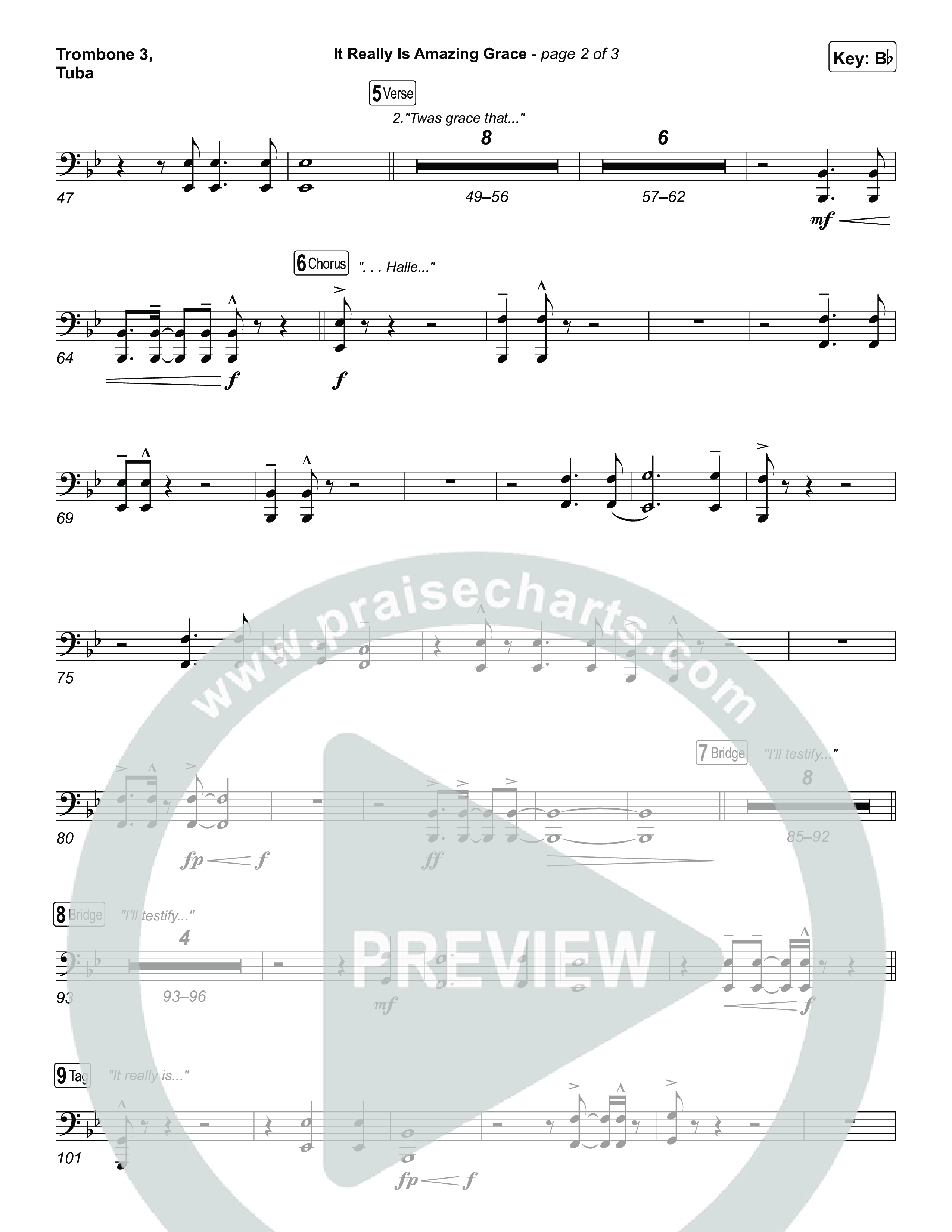 It Really Is Amazing Grace Trombone 3/Tuba (Phil Wickham / Crowder)