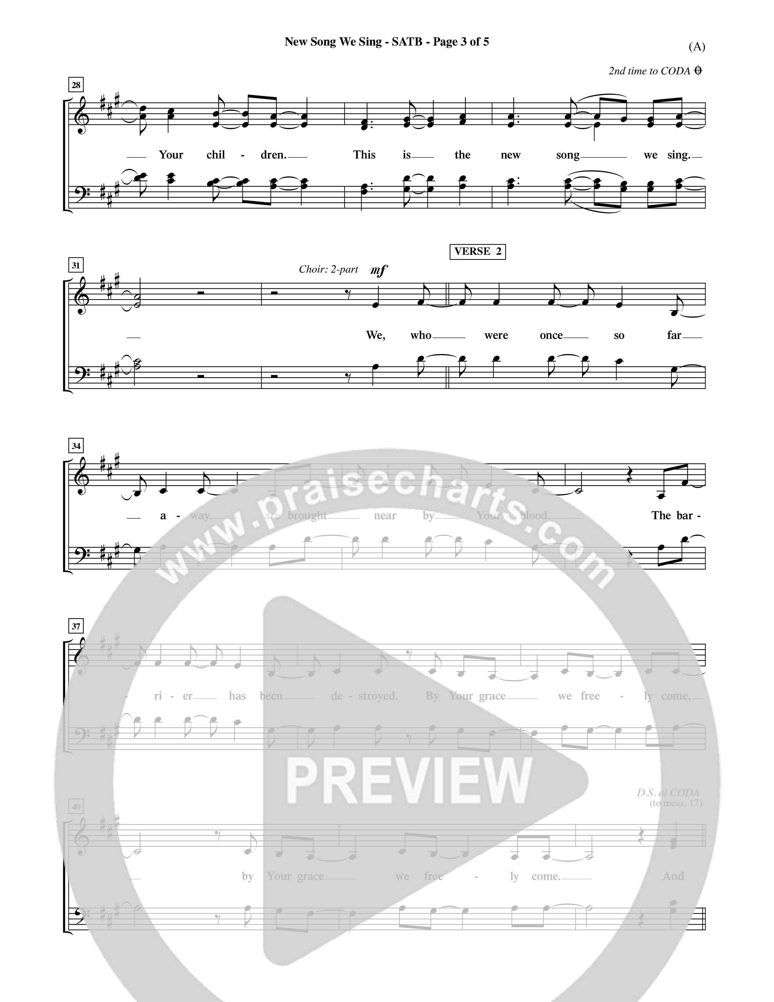 New Song We Sing (Choral Anthem SATB) Choir Sheet (SATB) (Word Music Choral / Arr. David Shipps)