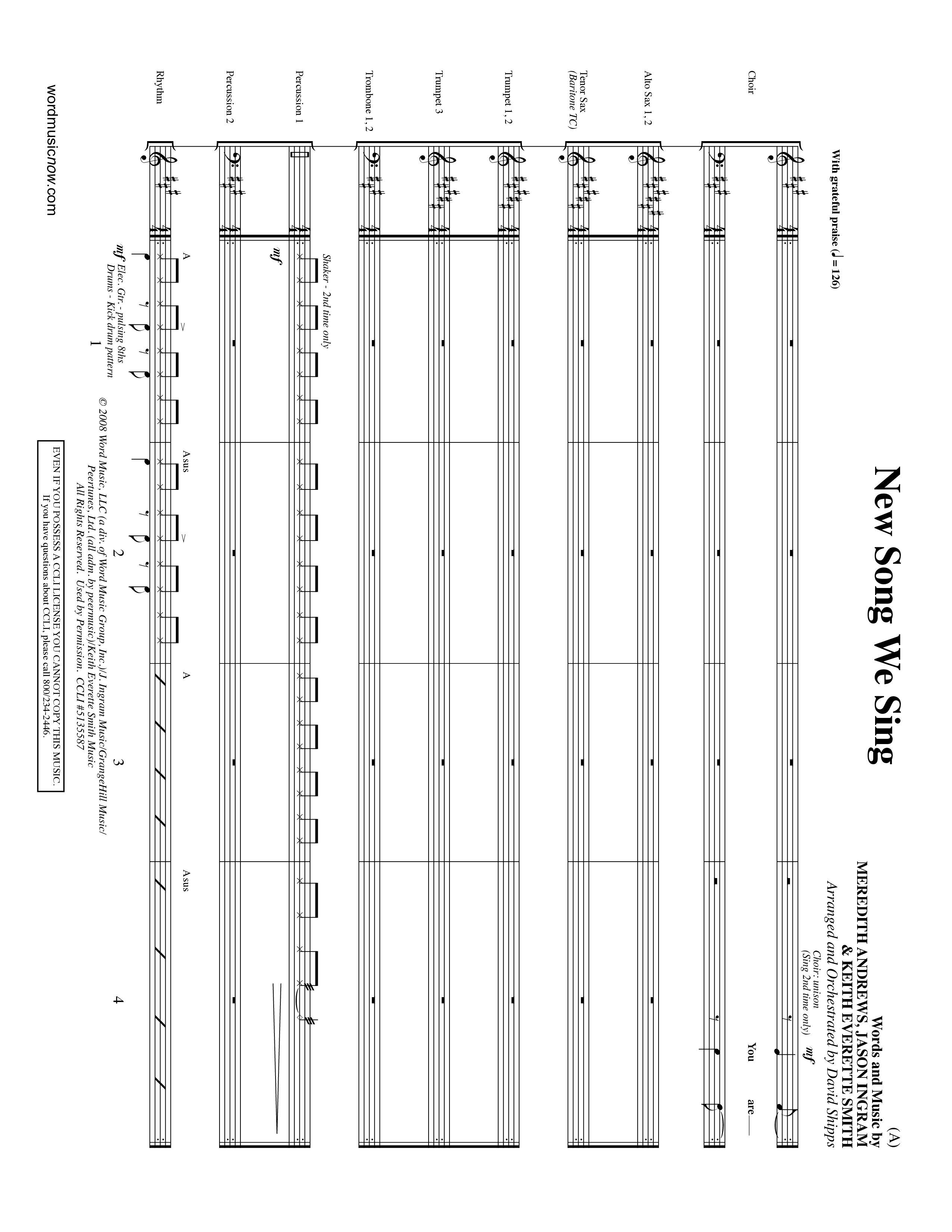 New Song We Sing (Choral Anthem SATB) Conductor's Score (Word Music Choral / Arr. David Shipps)