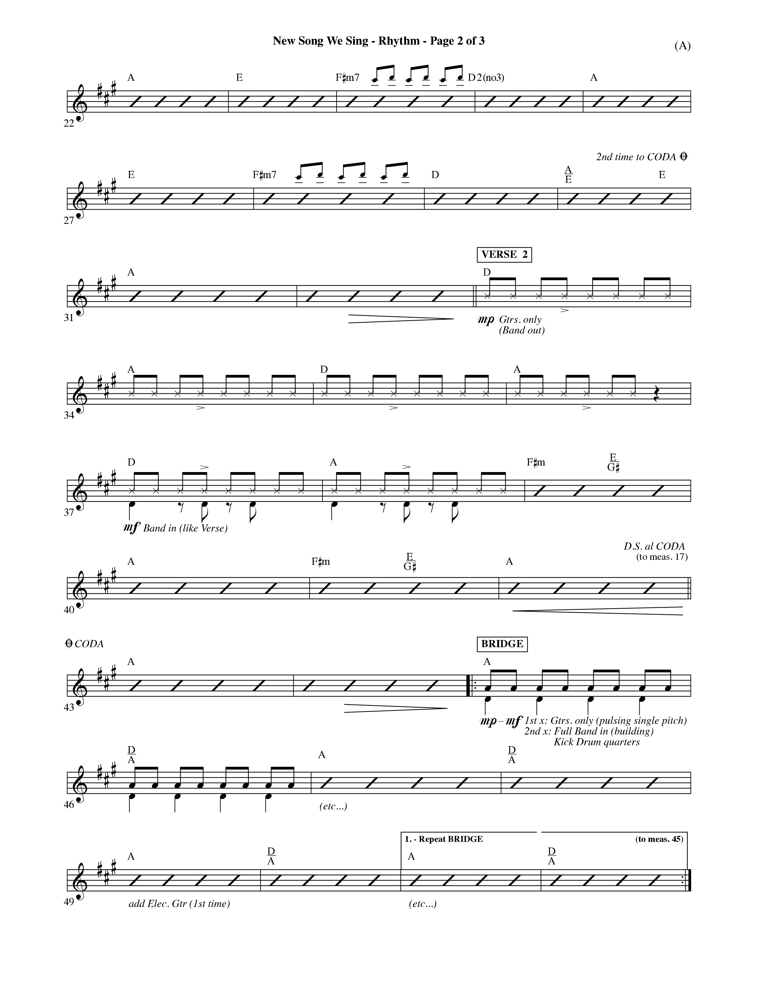 New Song We Sing (Choral Anthem SATB) Rhythm Chart (Word Music Choral / Arr. David Shipps)
