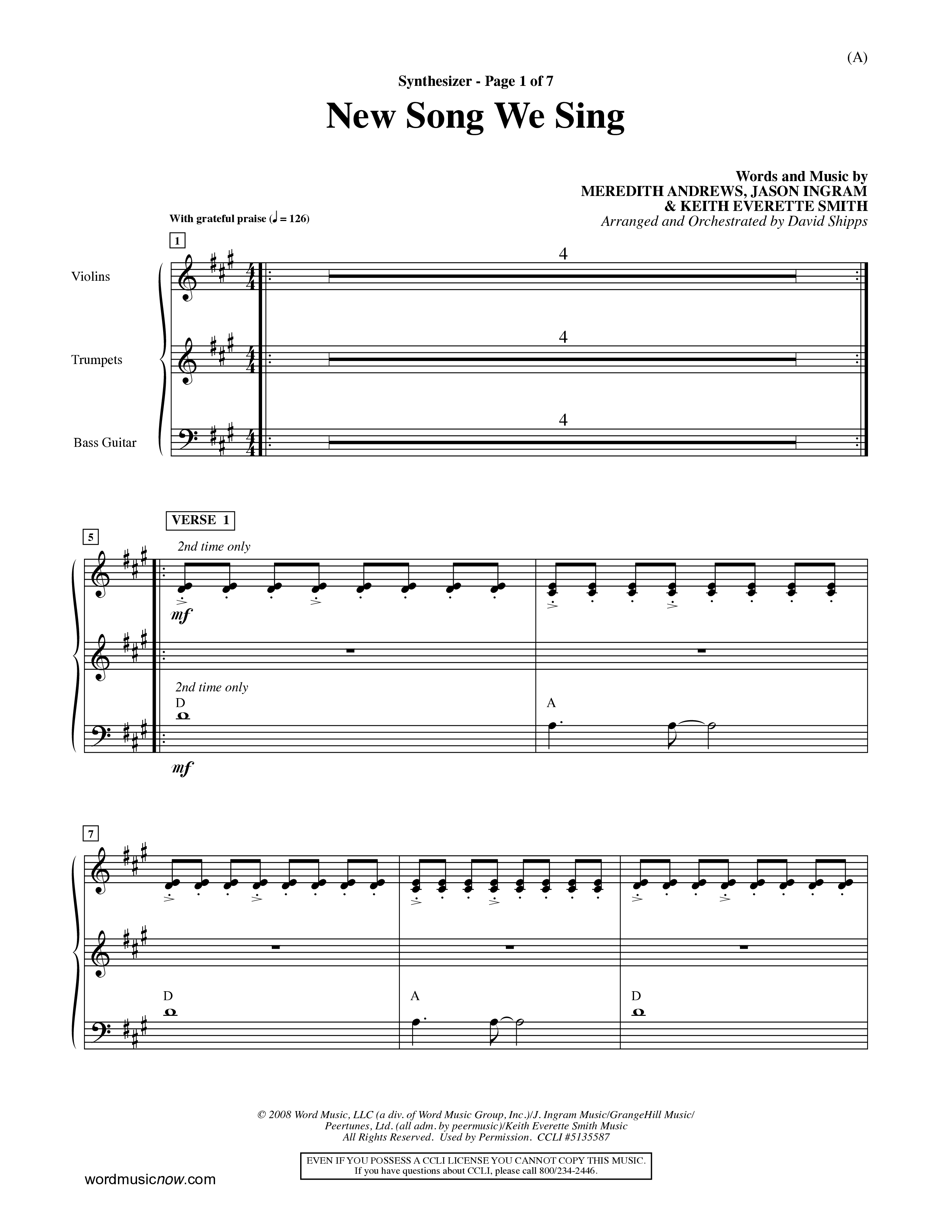 New Song We Sing (Choral Anthem SATB) Synth (Word Music Choral / Arr. David Shipps)