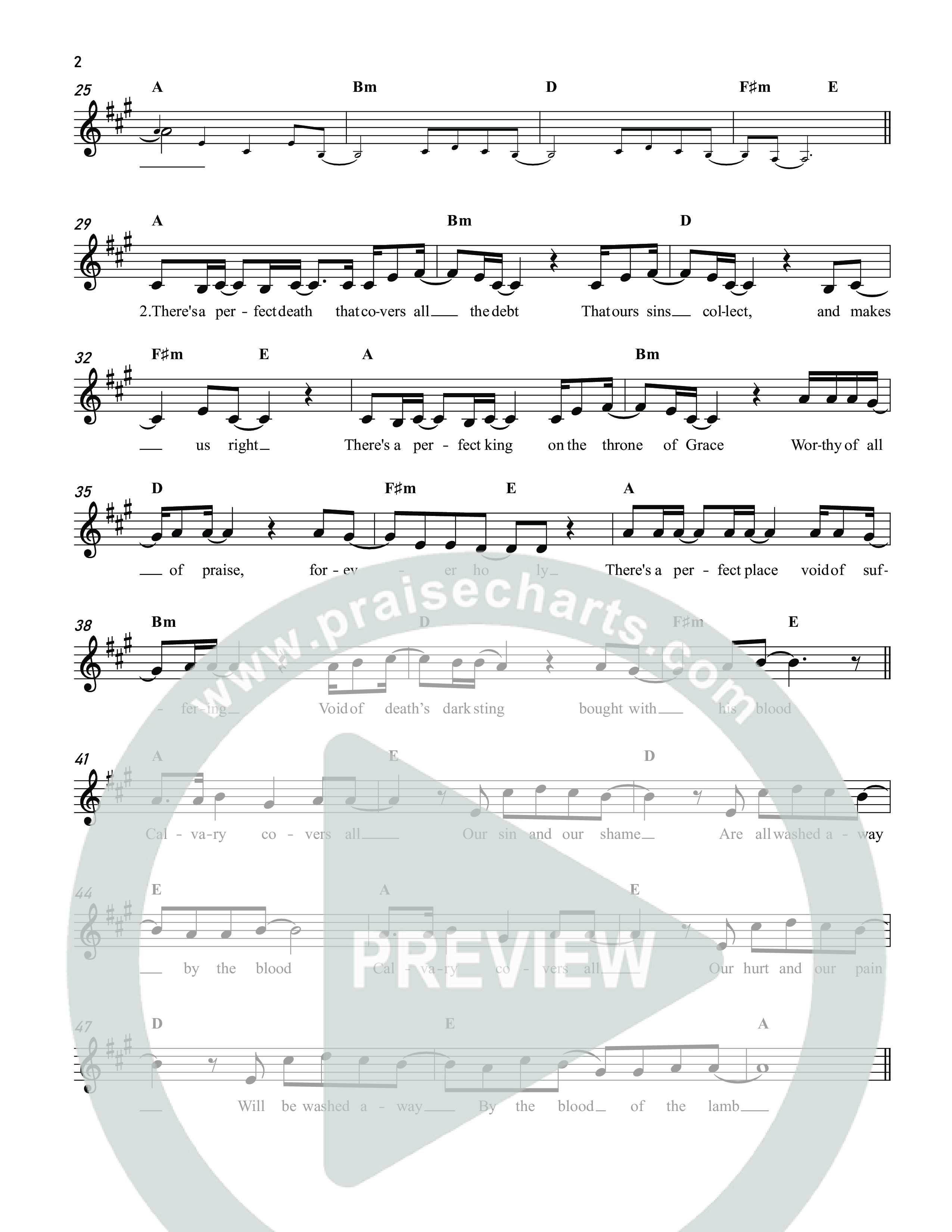 Calvary Covers All Lead Sheet Melody (Reawaken Hymns)