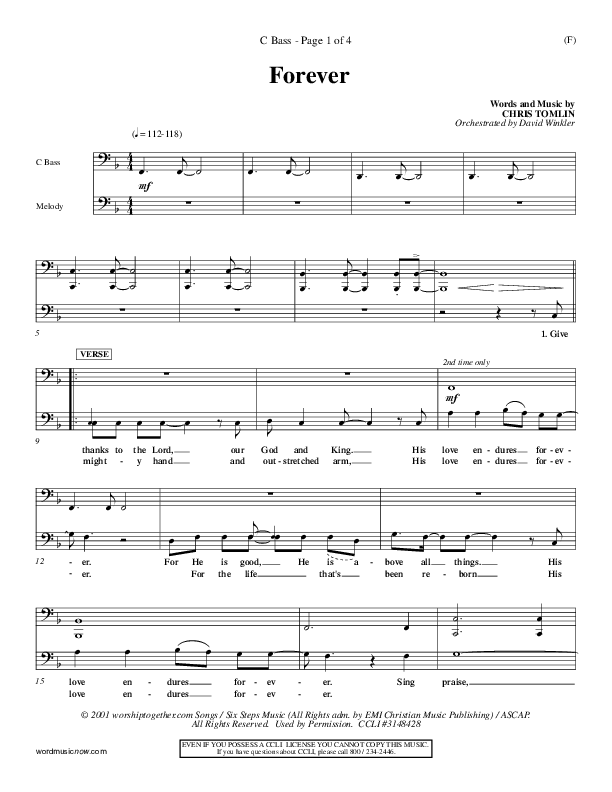 Forever Contrabass (Chris Tomlin)