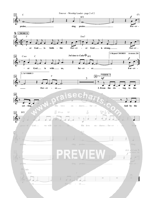 Forever Lead Sheet (Chris Tomlin)