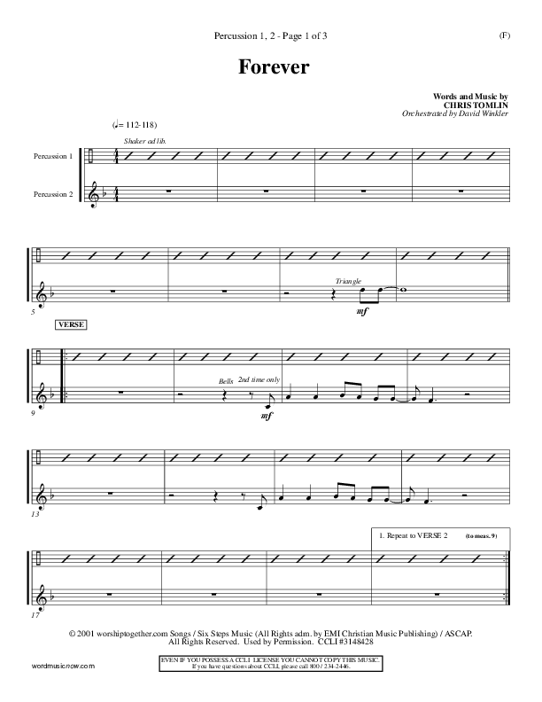 Forever Percussion 1/2 (Chris Tomlin)