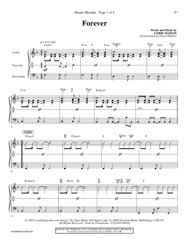 Forever Rhythm Chart (Chris Tomlin)