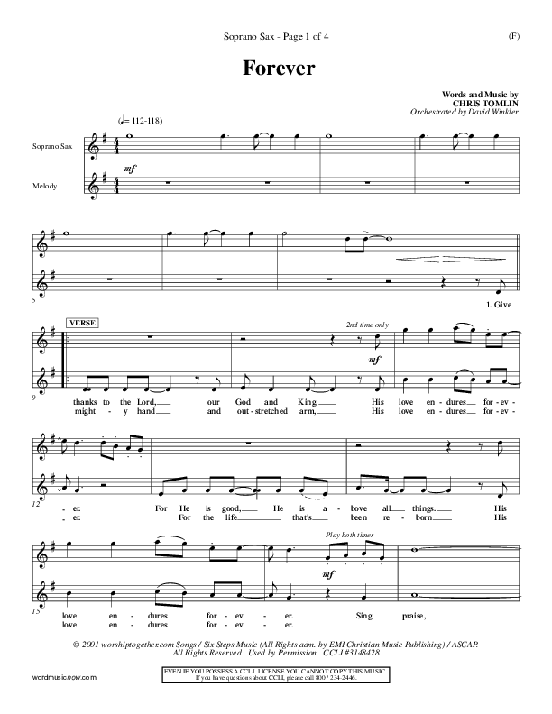 Forever Soprano Sax (Chris Tomlin)