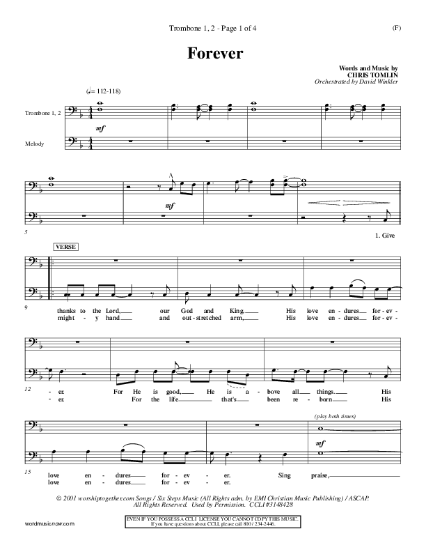 Forever Trombone 1/2 (Chris Tomlin)