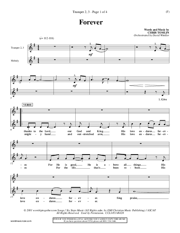Forever Trumpet 2/3 (Chris Tomlin)