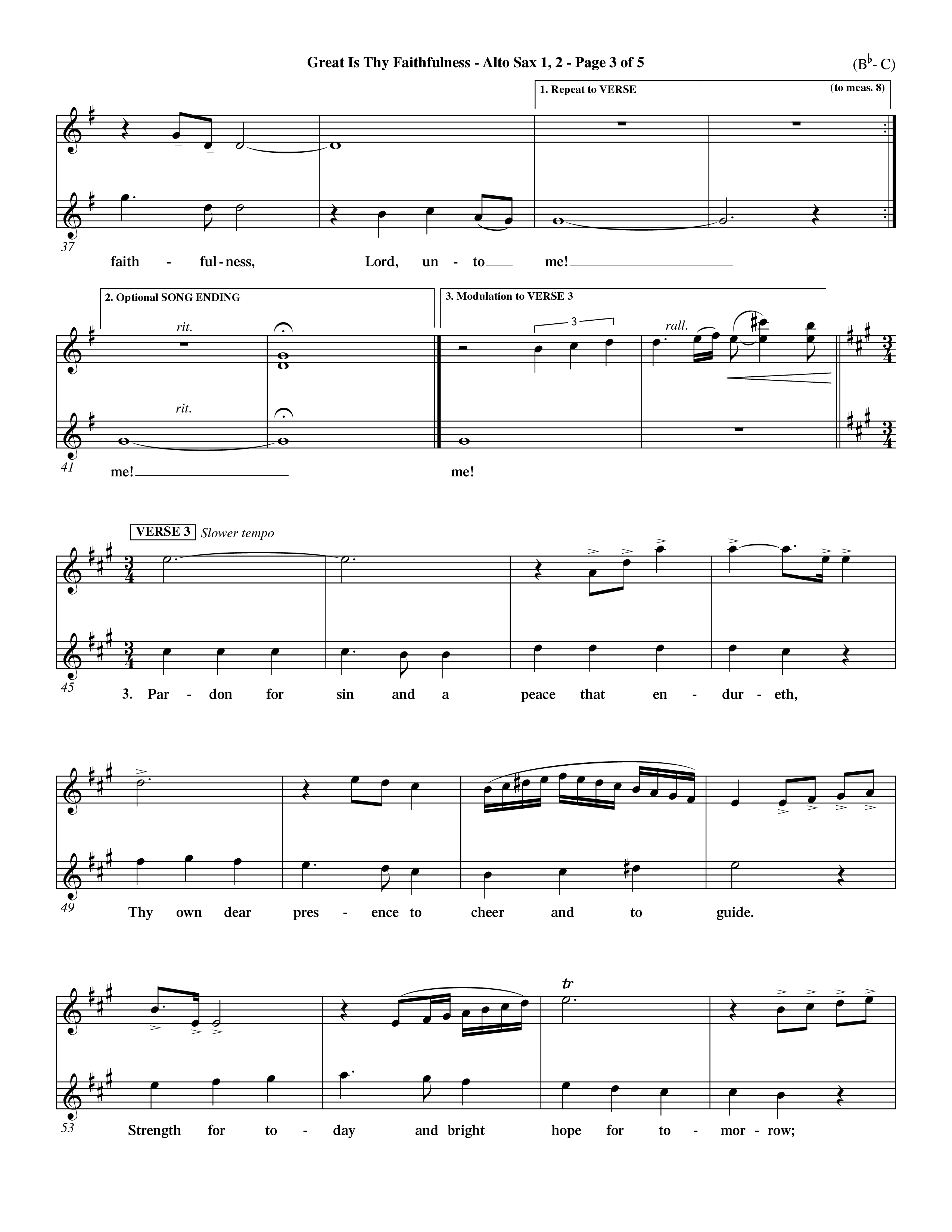 Great Is Thy Faithfulness (Choral Anthem SATB) Alto Sax 1/2 (Word Music Choral / Arr. John Coates / Orch. Dave Williamson / Orch. Keith Christopher)