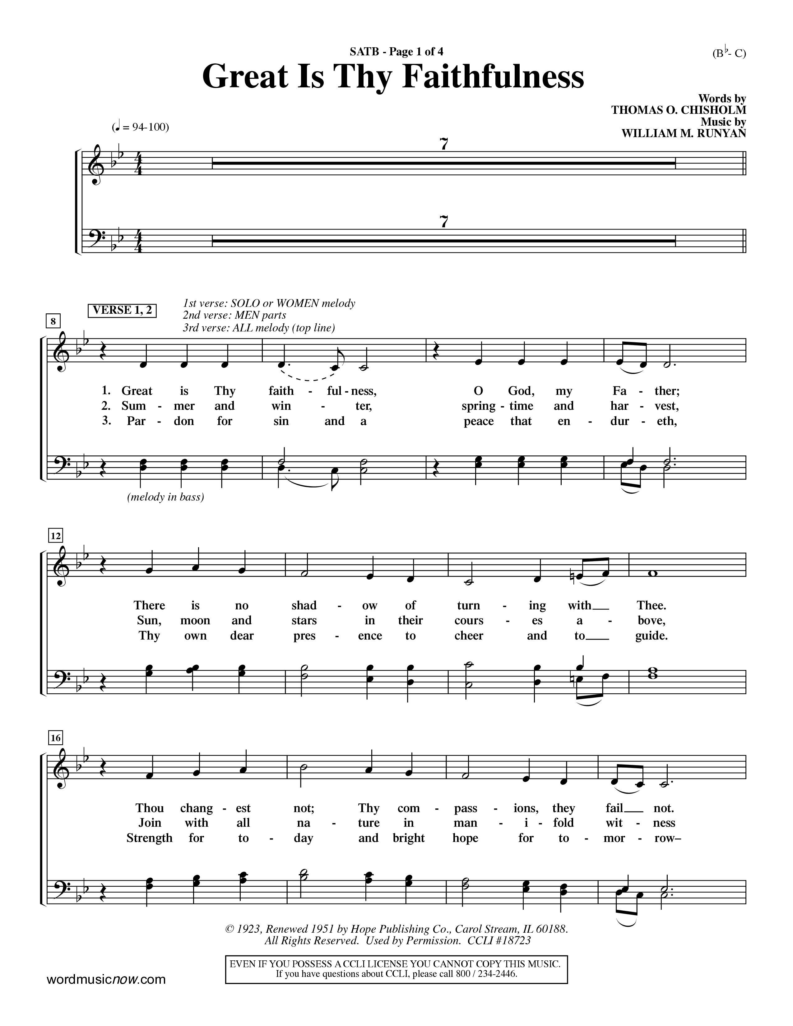 Great Is Thy Faithfulness (Choral Anthem SATB) Choir Sheet (SATB) (Word Music Choral / Arr. John Coates / Orch. Dave Williamson / Orch. Keith Christopher)