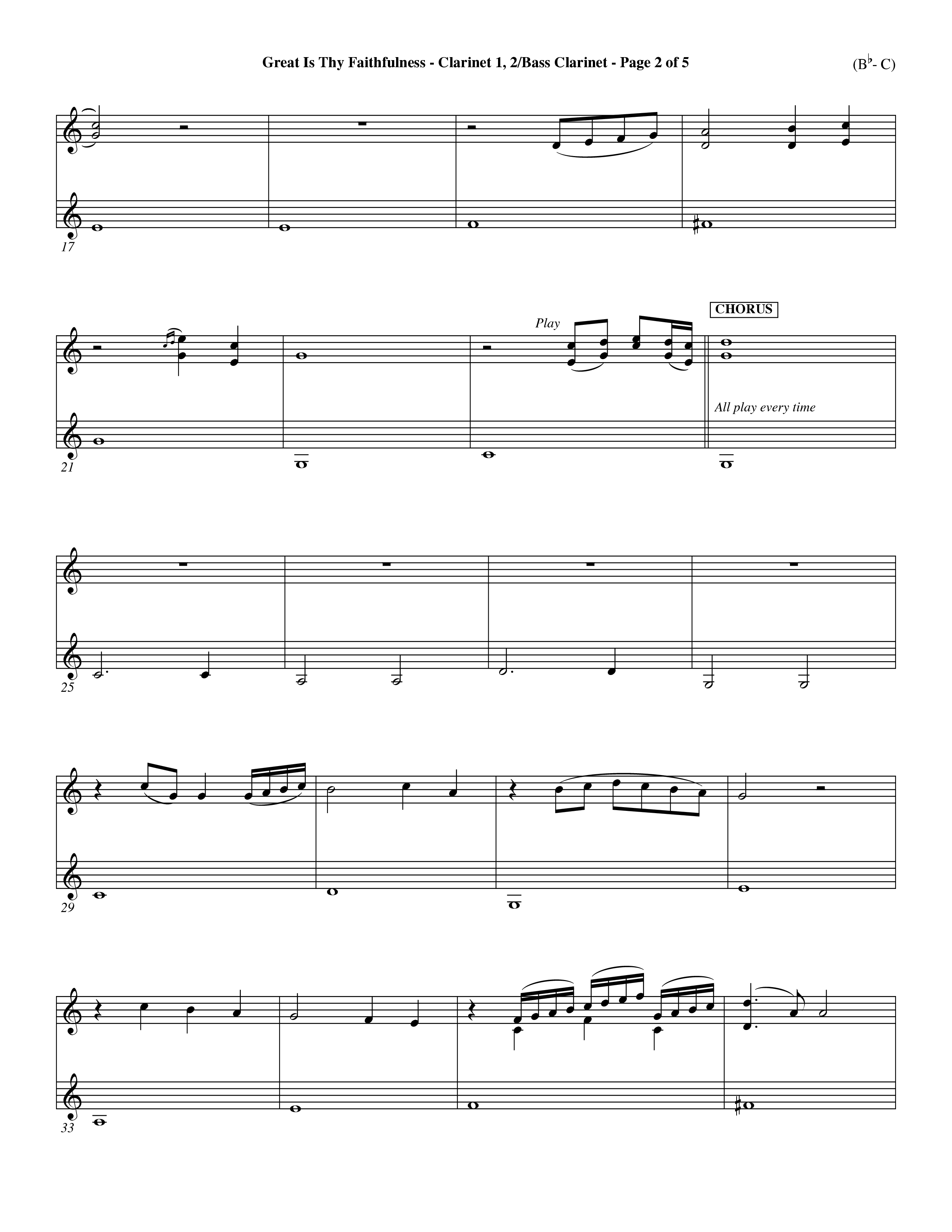 Great Is Thy Faithfulness (Choral Anthem SATB) Clarinet 1/2, Bass Clarinet (Word Music Choral / Arr. John Coates / Orch. Dave Williamson / Orch. Keith Christopher)