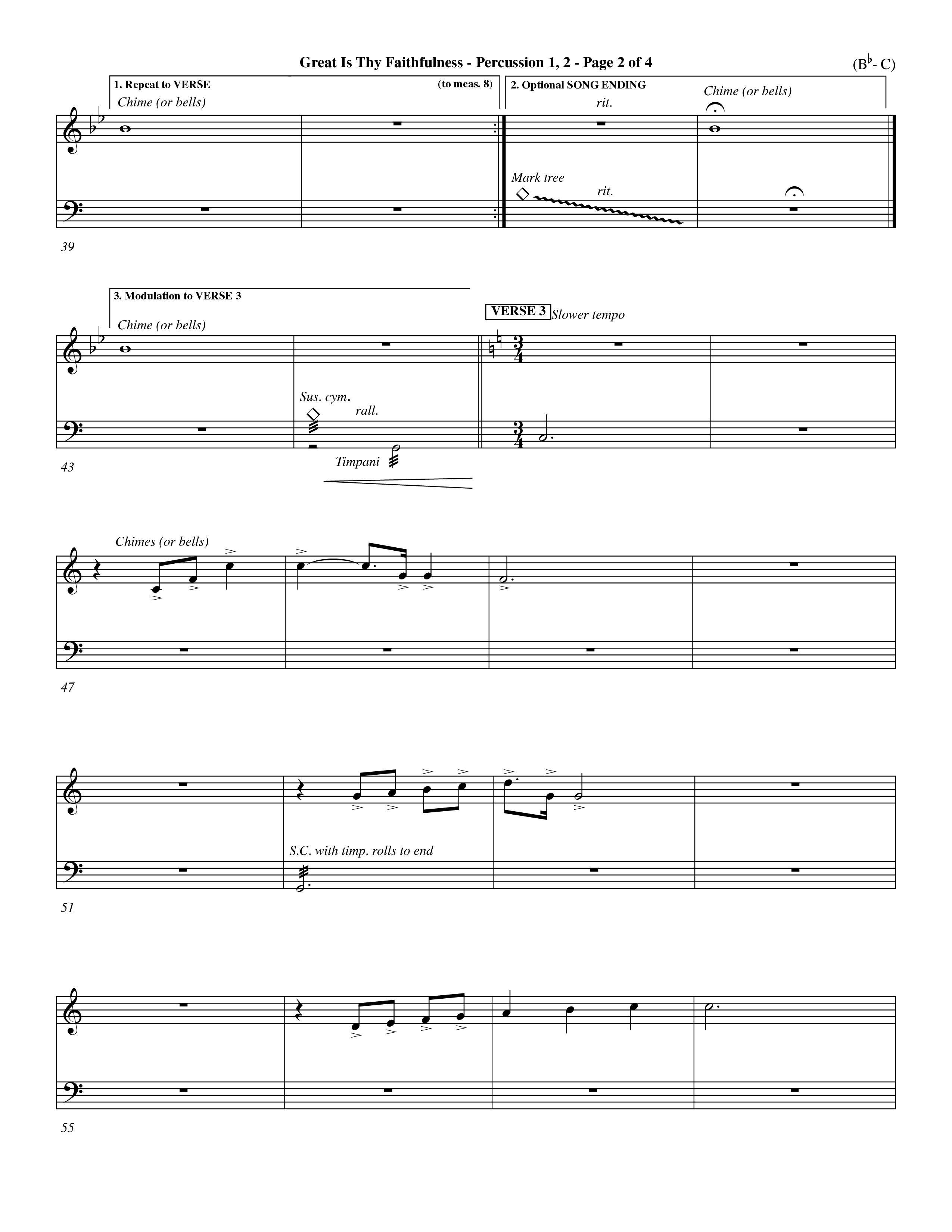 Great Is Thy Faithfulness (Choral Anthem SATB) Percussion 1/2 (Word Music Choral / Arr. John Coates / Orch. Dave Williamson / Orch. Keith Christopher)
