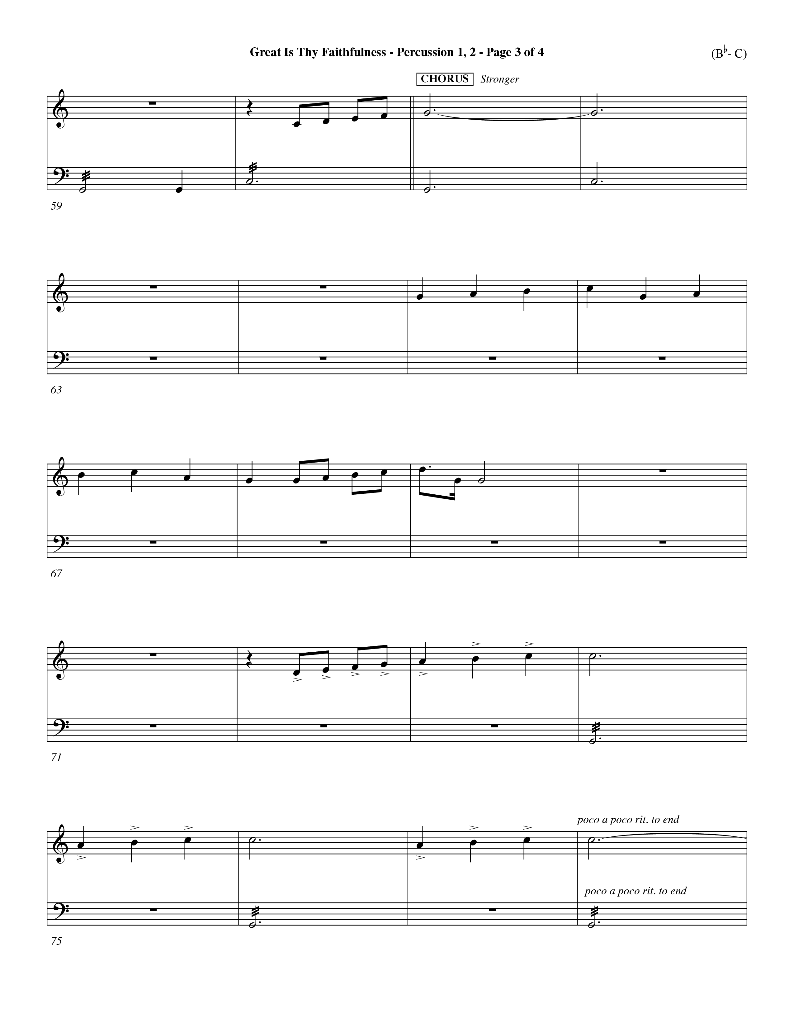 Great Is Thy Faithfulness (Choral Anthem SATB) Percussion 1/2 (Word Music Choral / Arr. John Coates / Orch. Dave Williamson / Orch. Keith Christopher)
