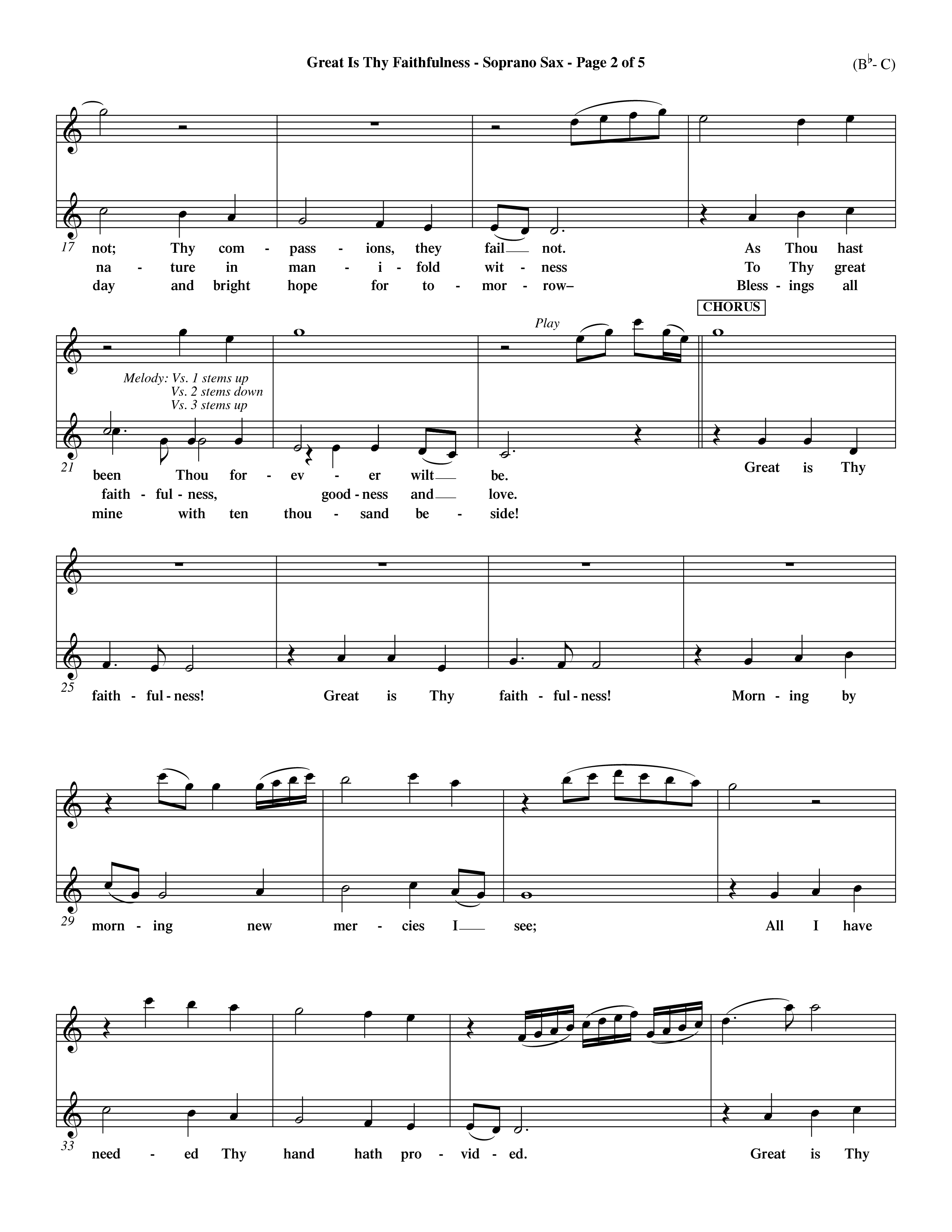Great Is Thy Faithfulness (Choral Anthem SATB) Saxophone (Word Music Choral / Arr. John Coates / Orch. Dave Williamson / Orch. Keith Christopher)