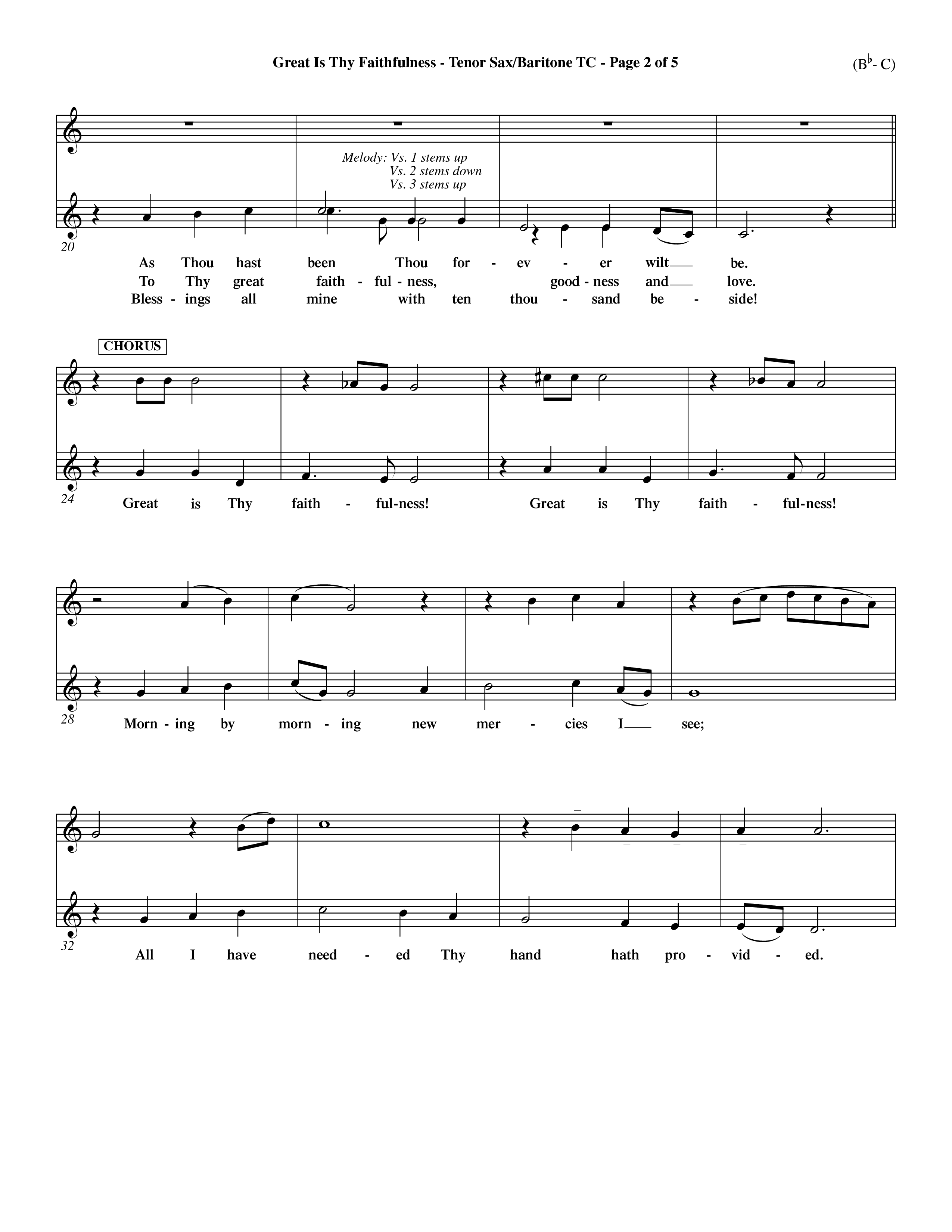 Great Is Thy Faithfulness (Choral Anthem SATB) Tenor Sax/Baritone T.C. (Word Music Choral / Arr. John Coates / Orch. Dave Williamson / Orch. Keith Christopher)