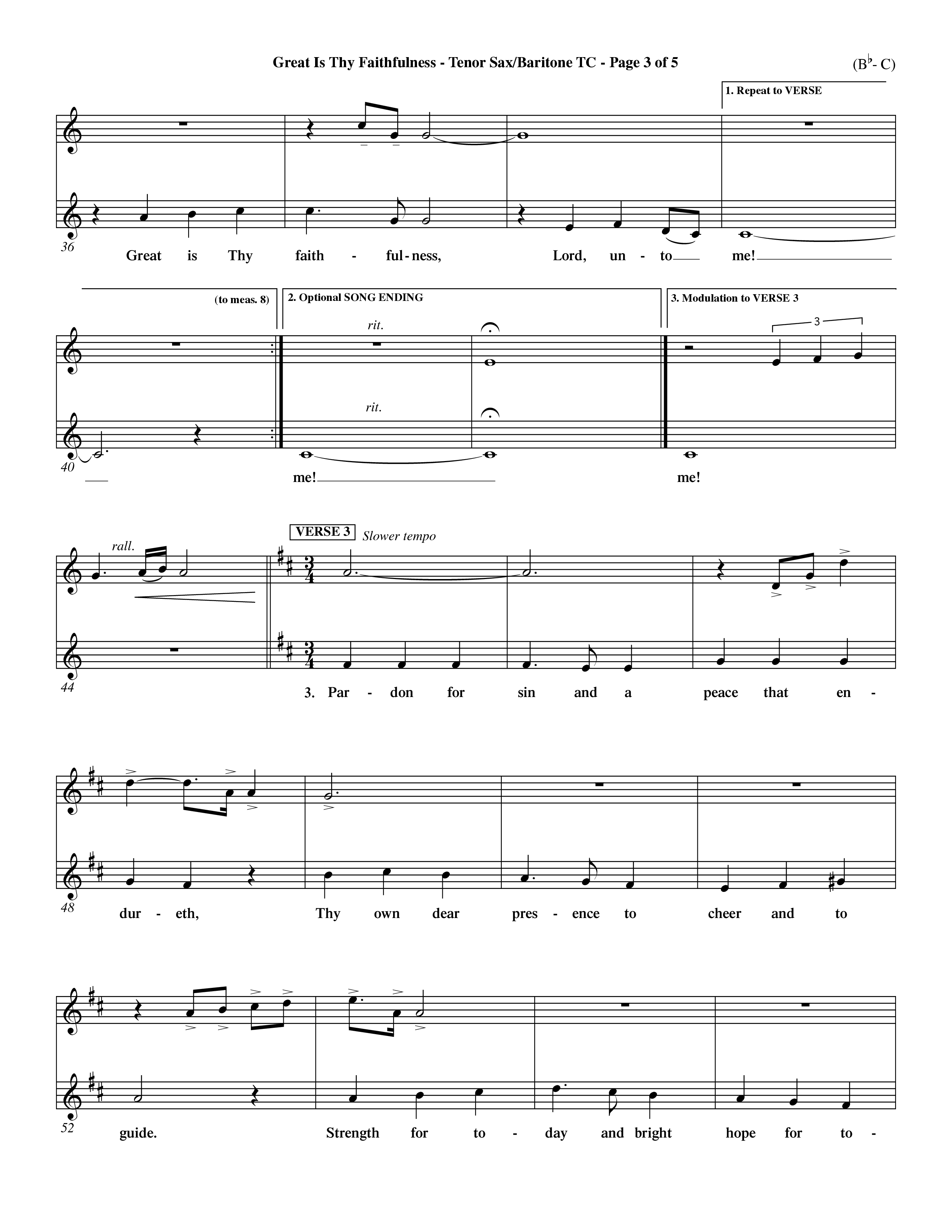 Great Is Thy Faithfulness (Choral Anthem SATB) Tenor Sax/Baritone T.C. (Word Music Choral / Arr. John Coates / Orch. Dave Williamson / Orch. Keith Christopher)