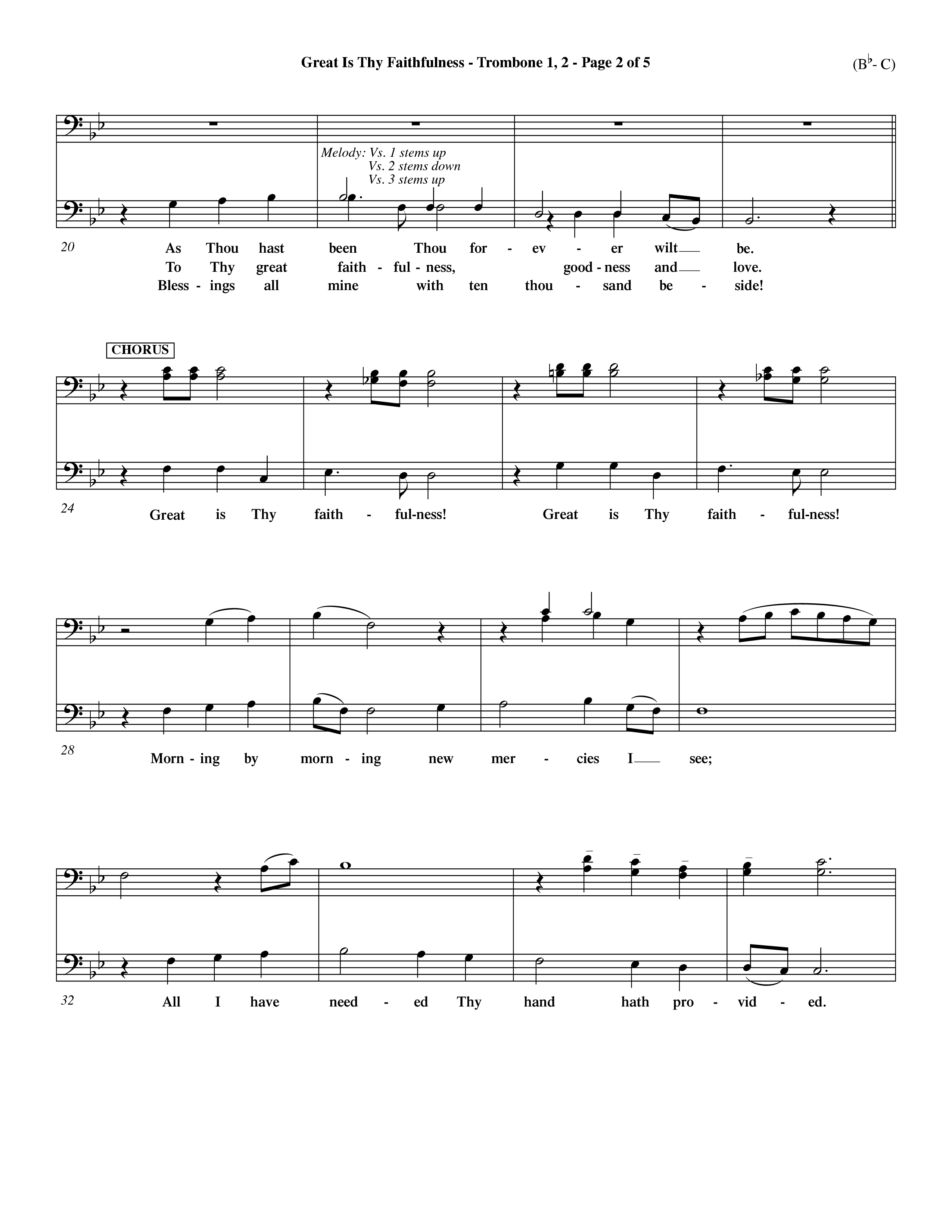 Great Is Thy Faithfulness (Choral Anthem SATB) Trombone 1/2 (Word Music Choral / Arr. John Coates / Orch. Dave Williamson / Orch. Keith Christopher)