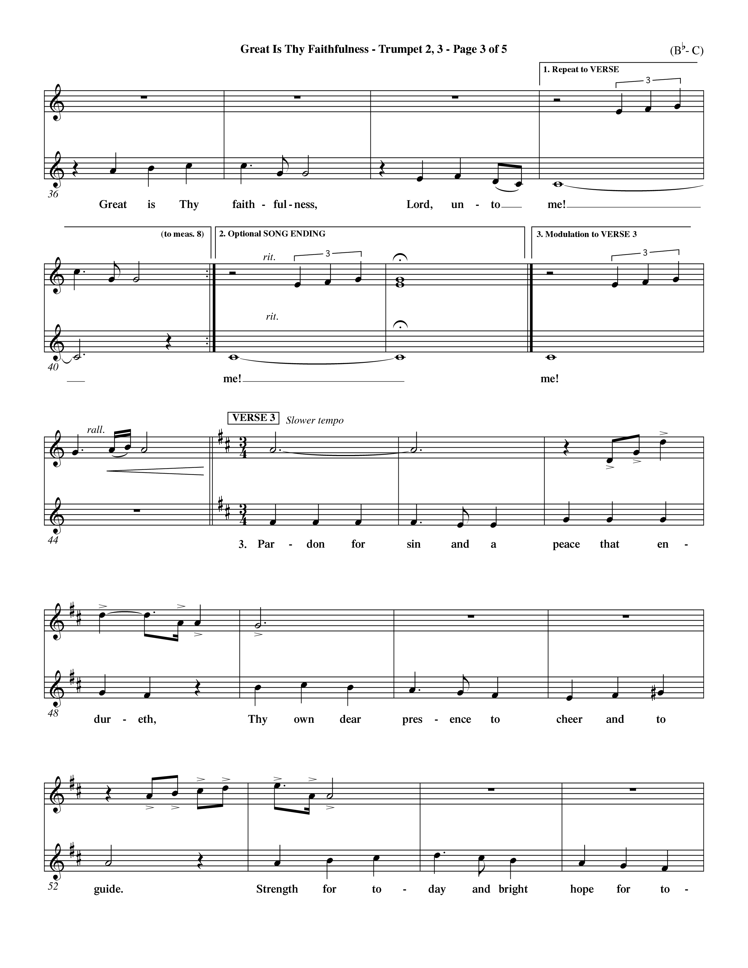 Great Is Thy Faithfulness (Choral Anthem SATB) Trumpet 2/3 (Word Music Choral / Arr. John Coates / Orch. Dave Williamson / Orch. Keith Christopher)