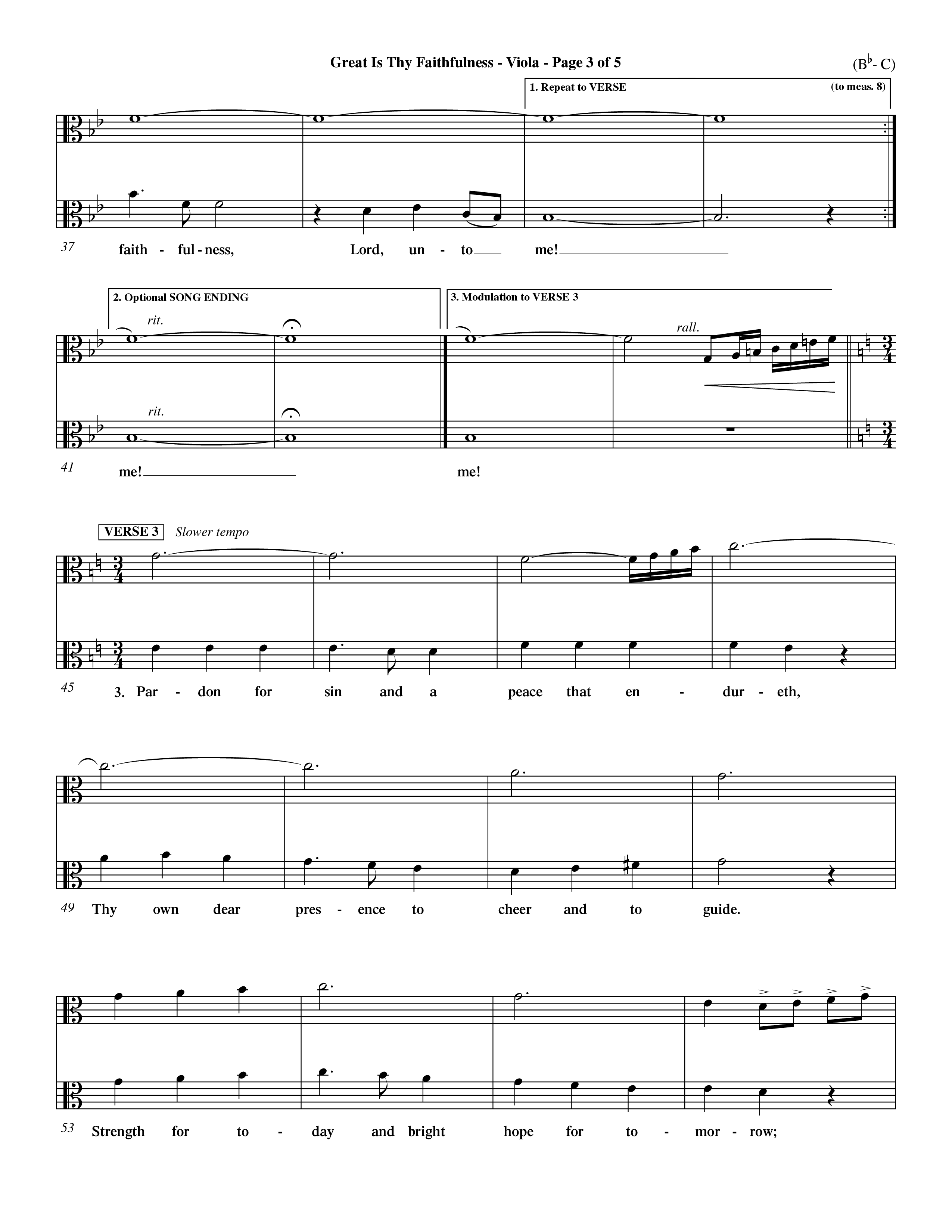 Great Is Thy Faithfulness (Choral Anthem SATB) Viola (Word Music Choral / Arr. John Coates / Orch. Dave Williamson / Orch. Keith Christopher)