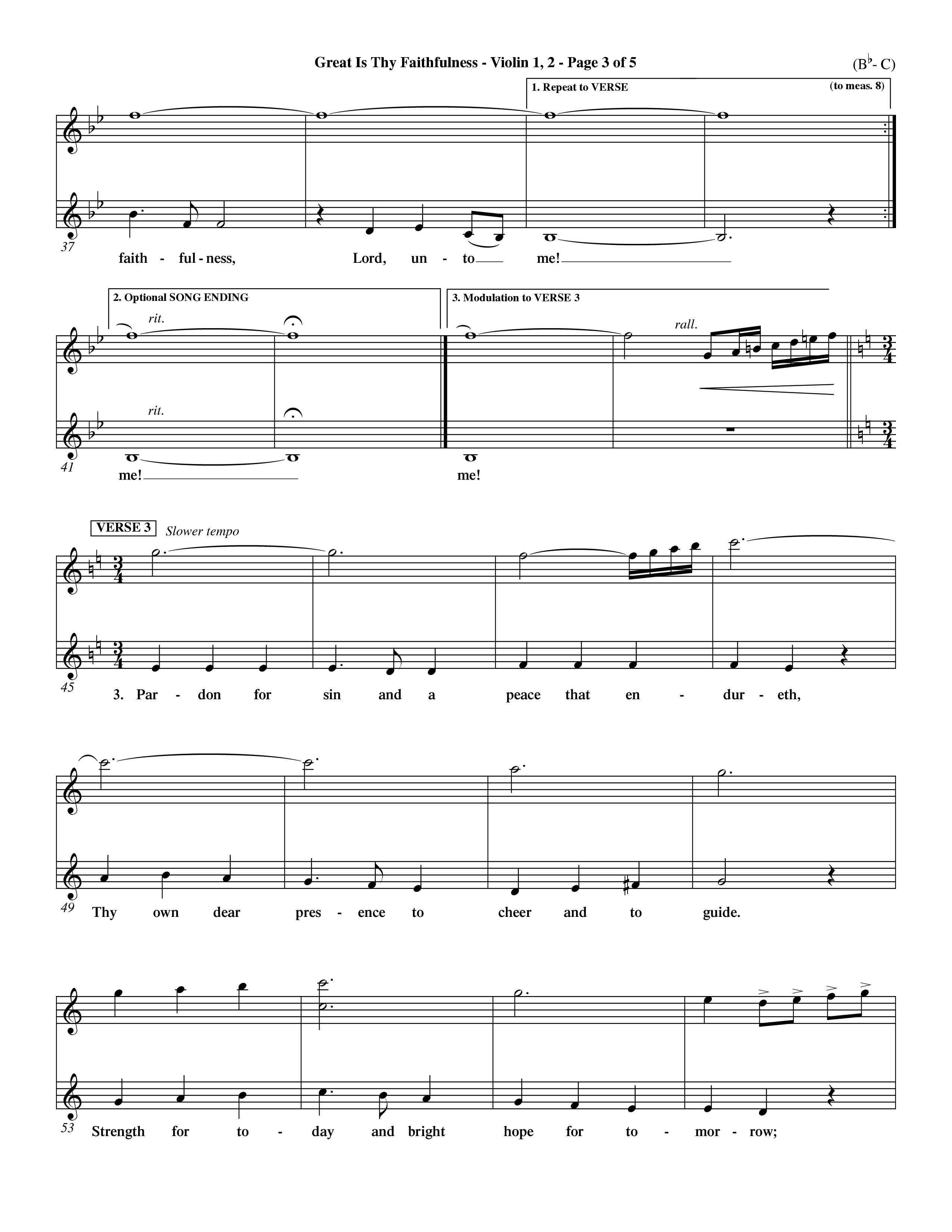 Great Is Thy Faithfulness (Choral Anthem SATB) Violin 1/2 (Word Music Choral / Arr. John Coates / Orch. Dave Williamson / Orch. Keith Christopher)