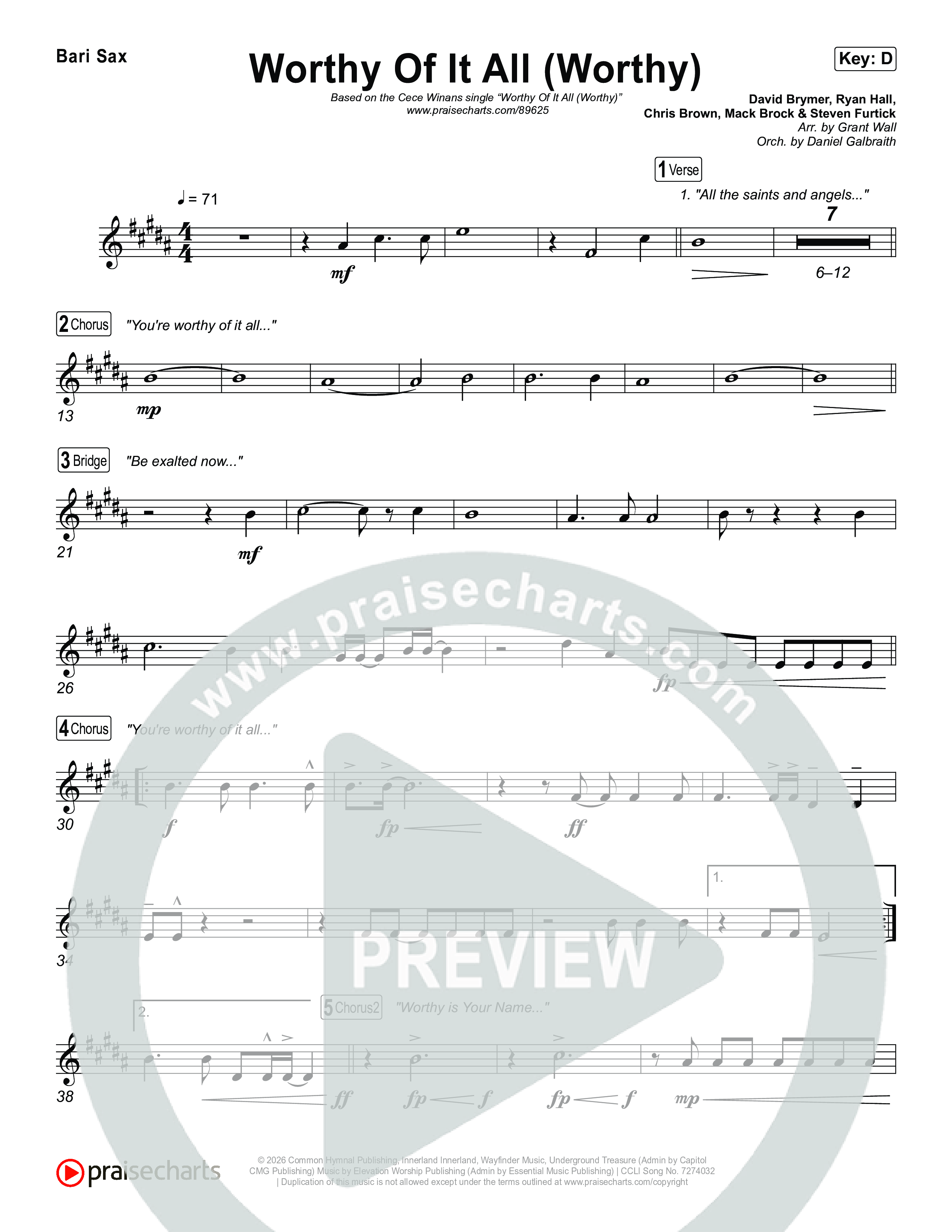 Worthy Of It All (Worthy) Bari Sax (CeCe Winans)