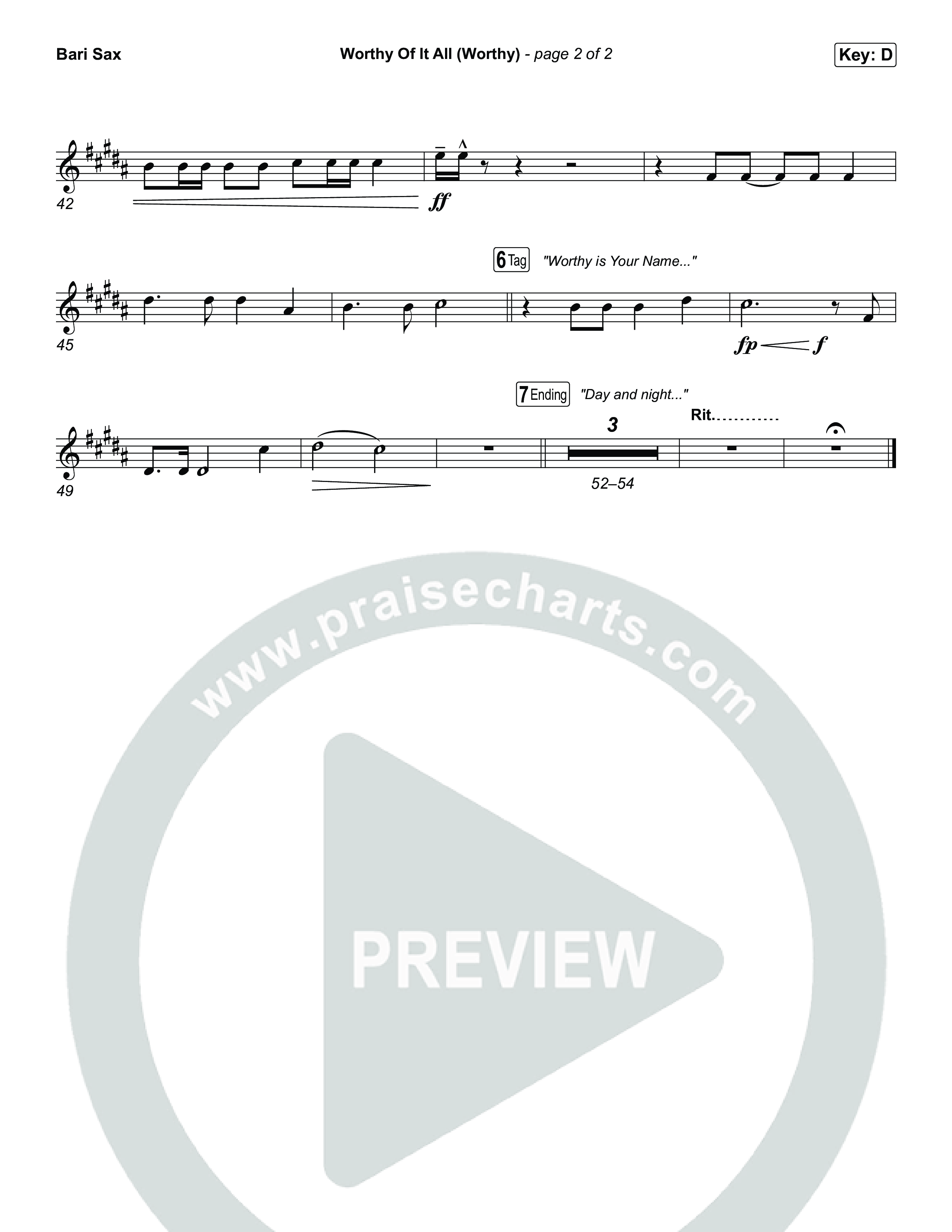 Worthy Of It All (Worthy) Bari Sax (CeCe Winans)