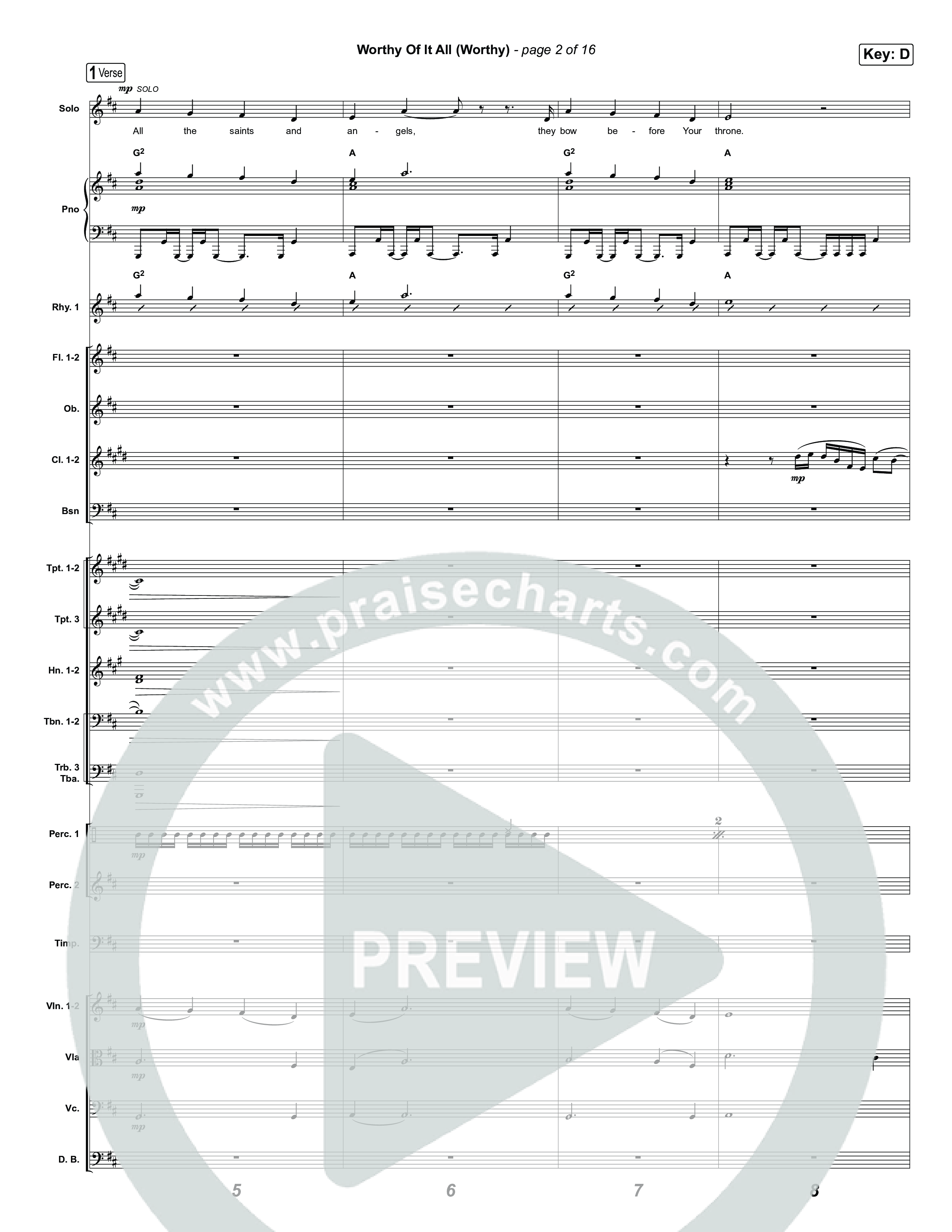 Worthy Of It All (Worthy) Conductor's Score (CeCe Winans)