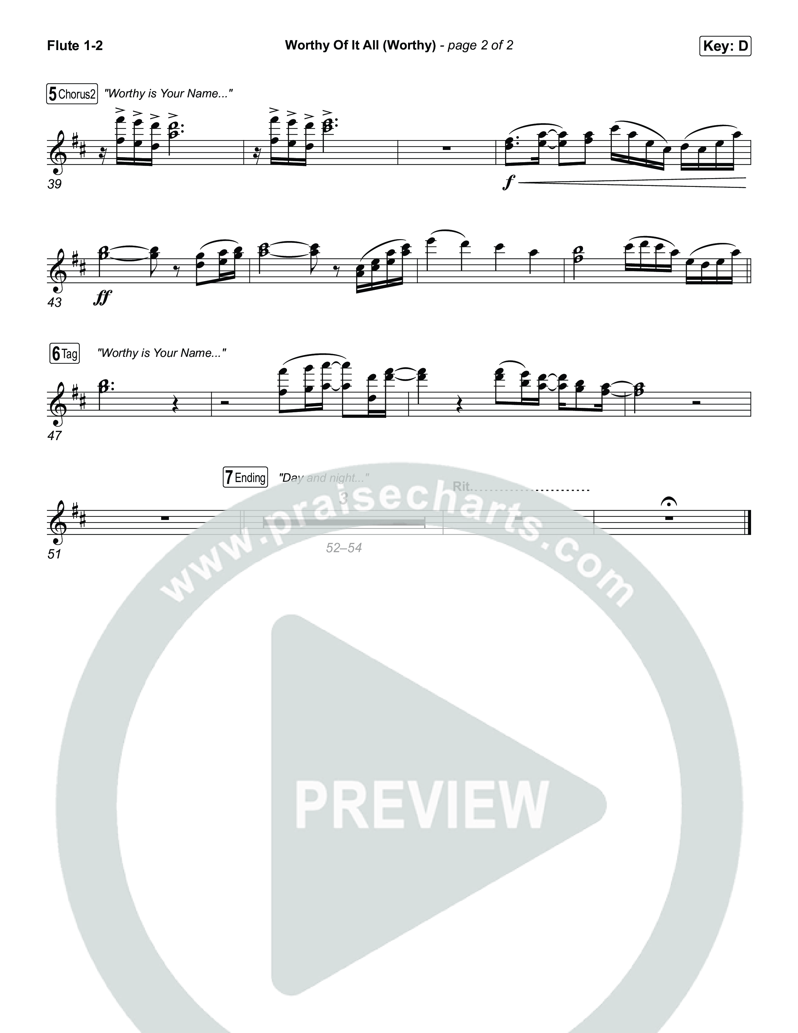 Worthy Of It All (Worthy) Flute 1,2 (CeCe Winans)