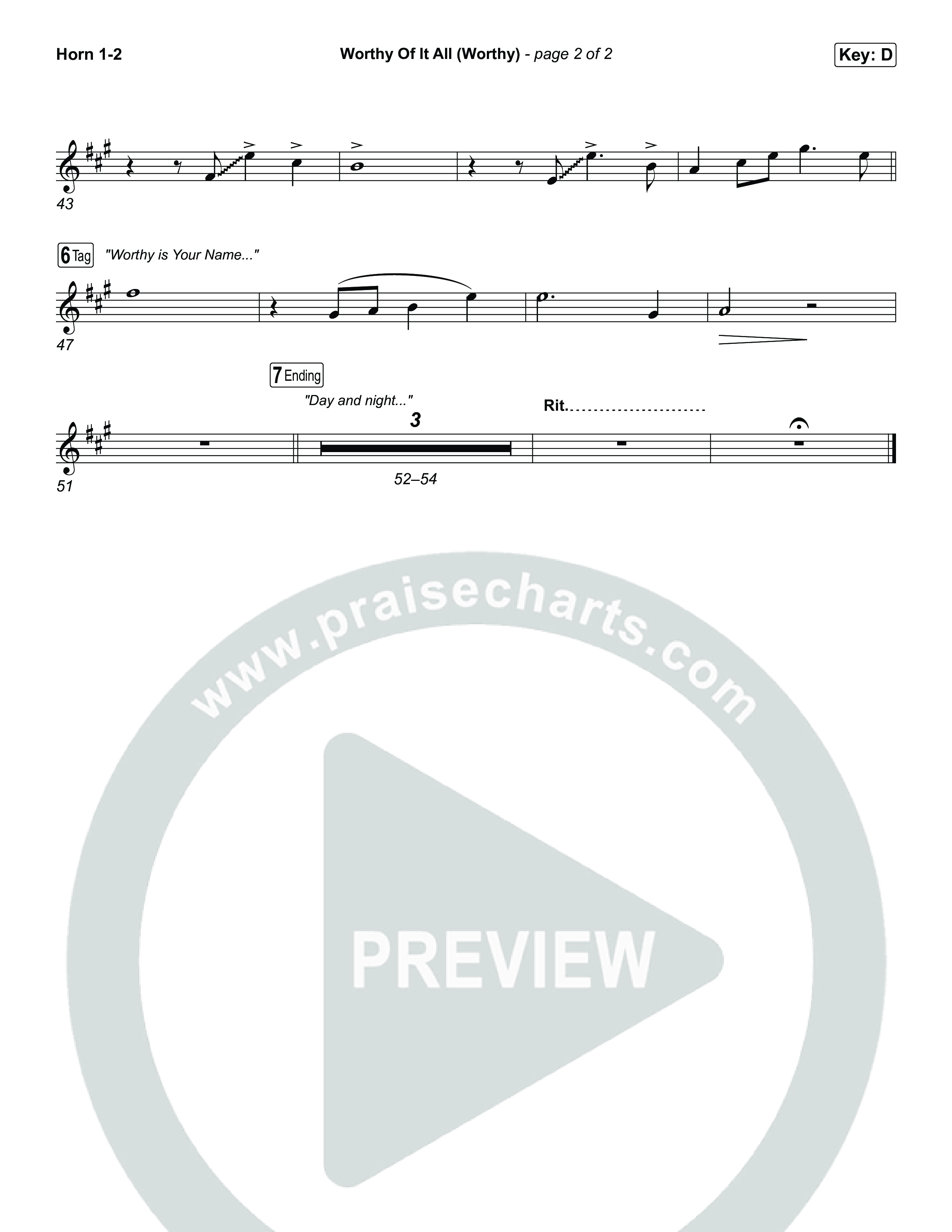 Worthy Of It All (Worthy) French Horn 1,2 (CeCe Winans)