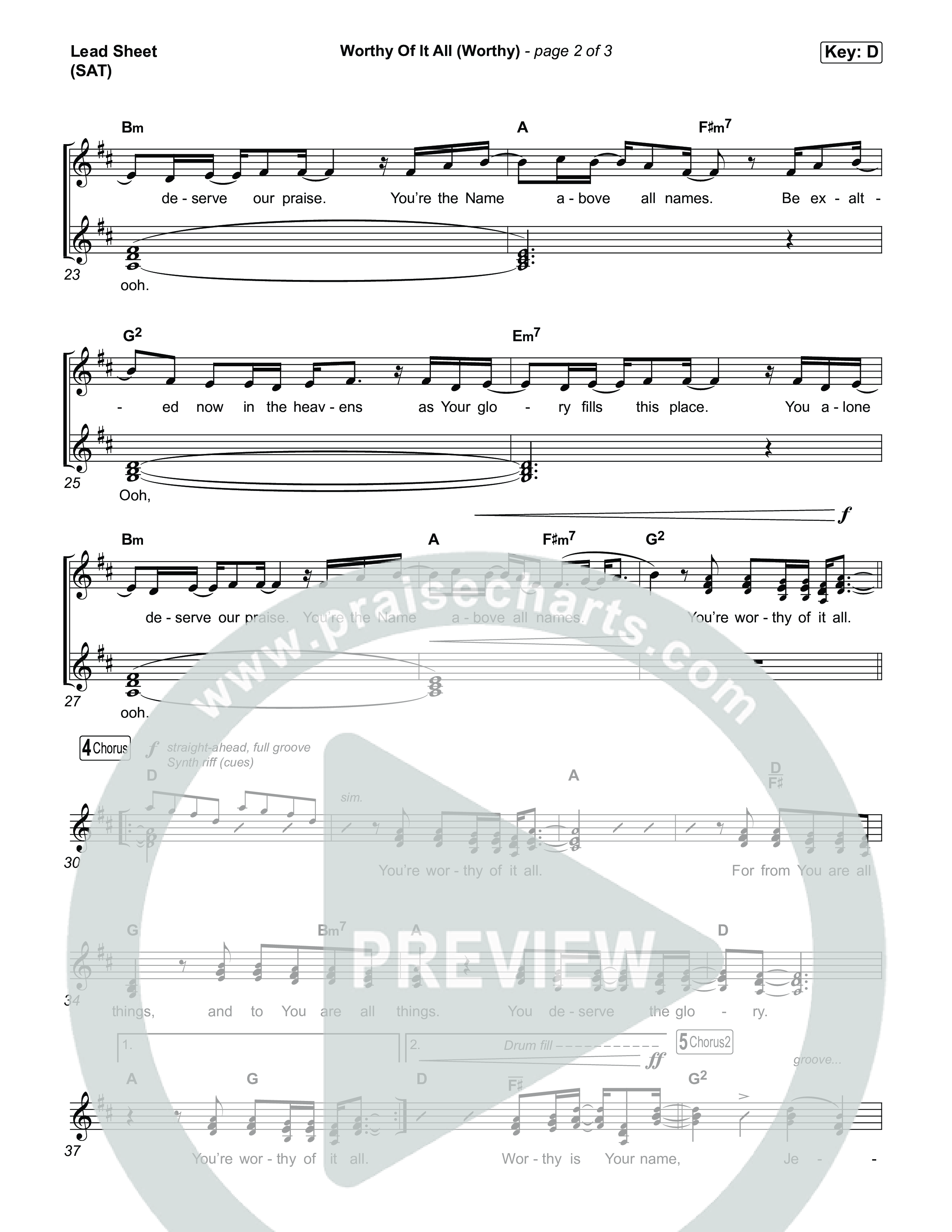 Worthy Of It All (Worthy) Lead Sheet (SAT) (CeCe Winans)