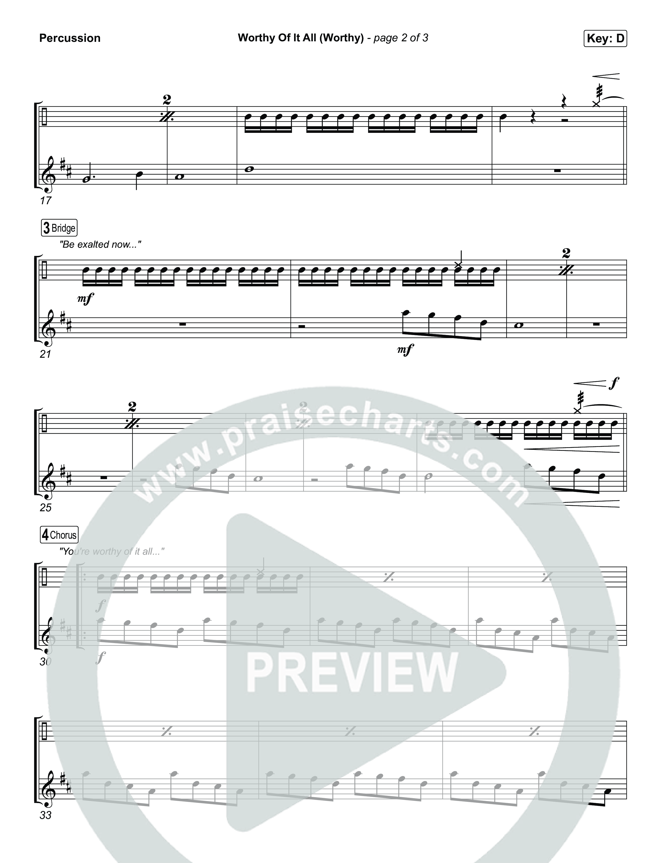 Worthy Of It All (Worthy) Percussion (CeCe Winans)