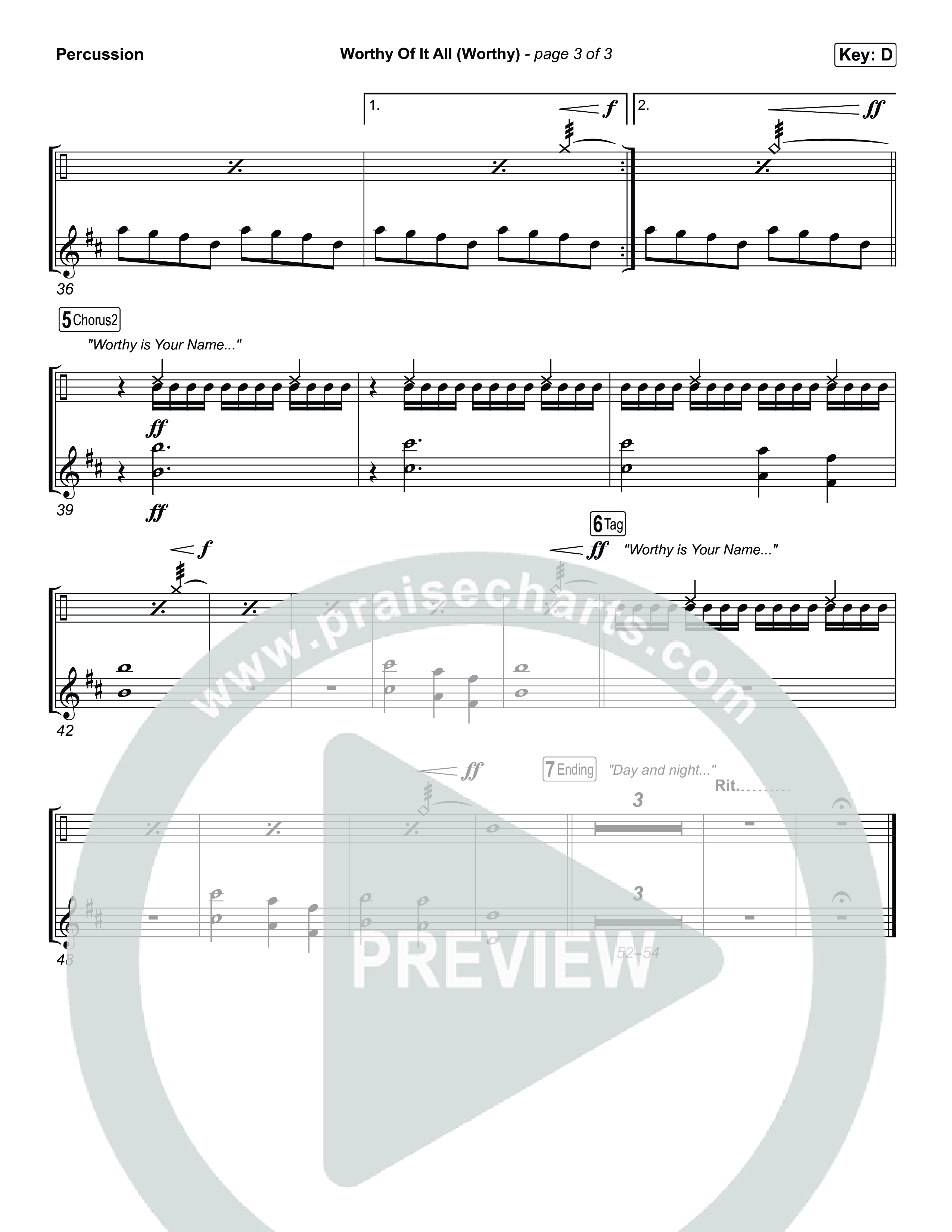 Worthy Of It All (Worthy) Percussion (CeCe Winans)