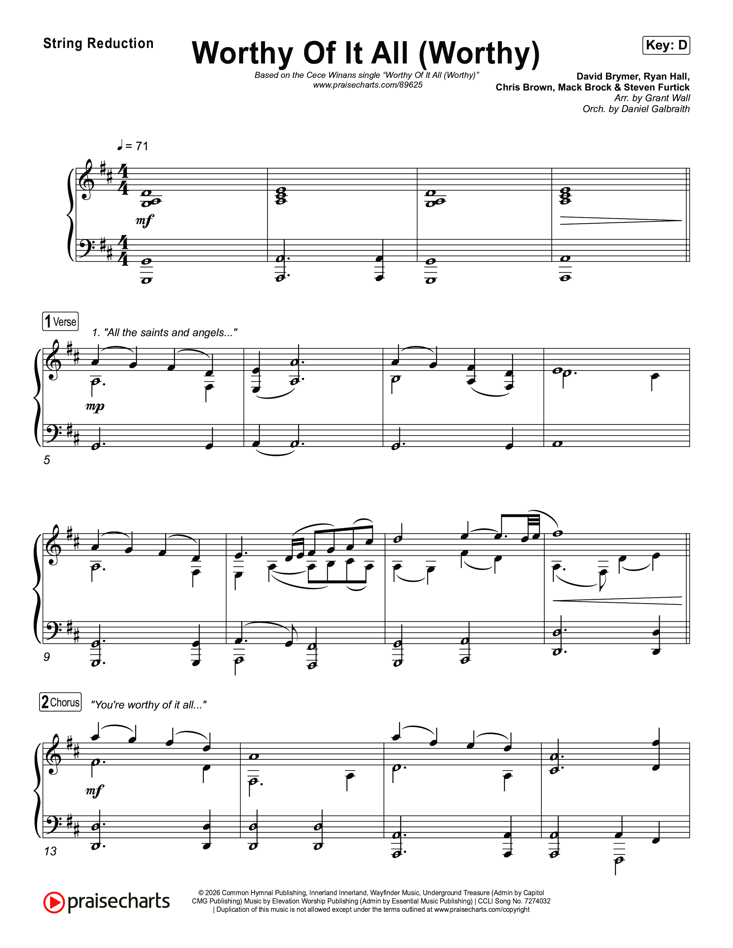 Worthy Of It All (Worthy) String Reduction (CeCe Winans)