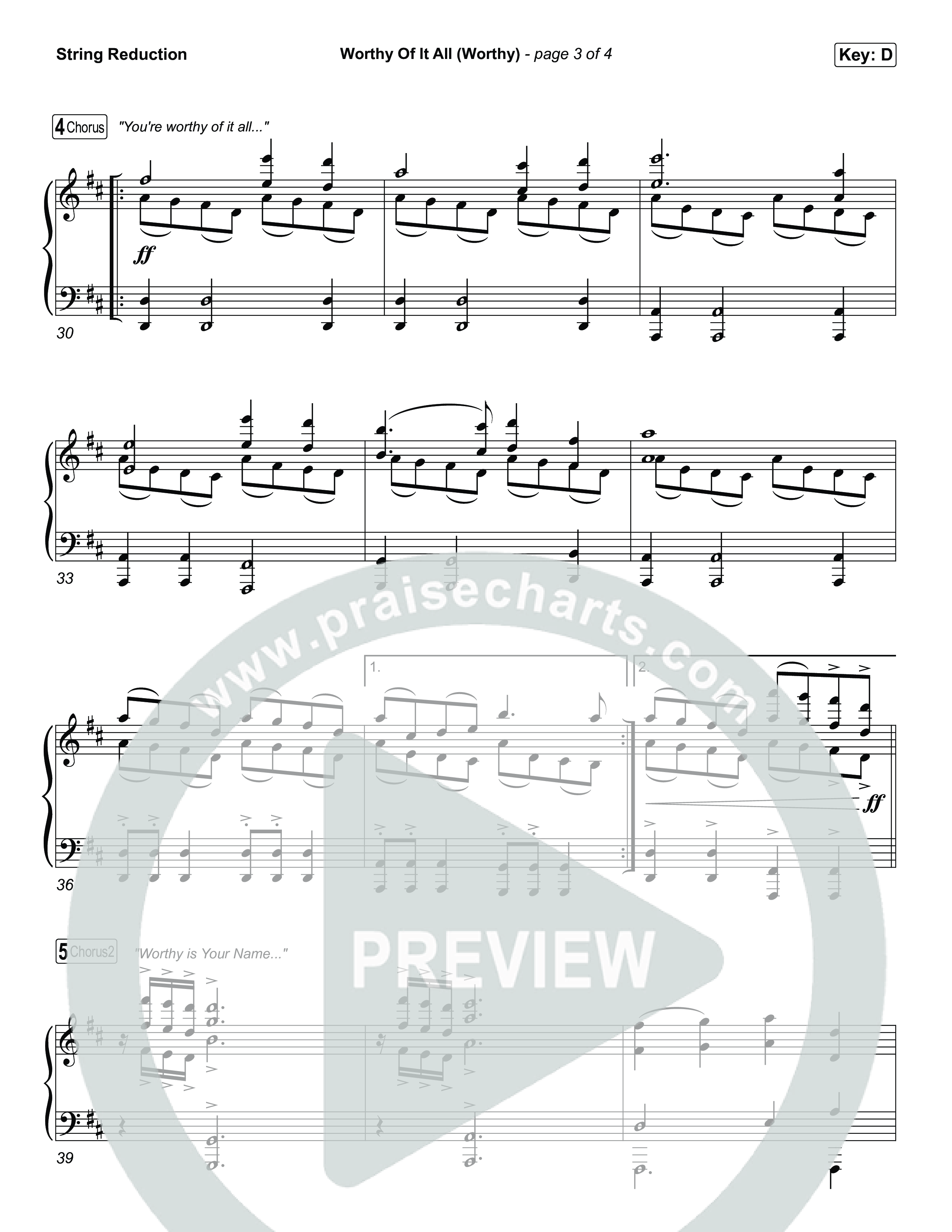 Worthy Of It All (Worthy) String Reduction (CeCe Winans)