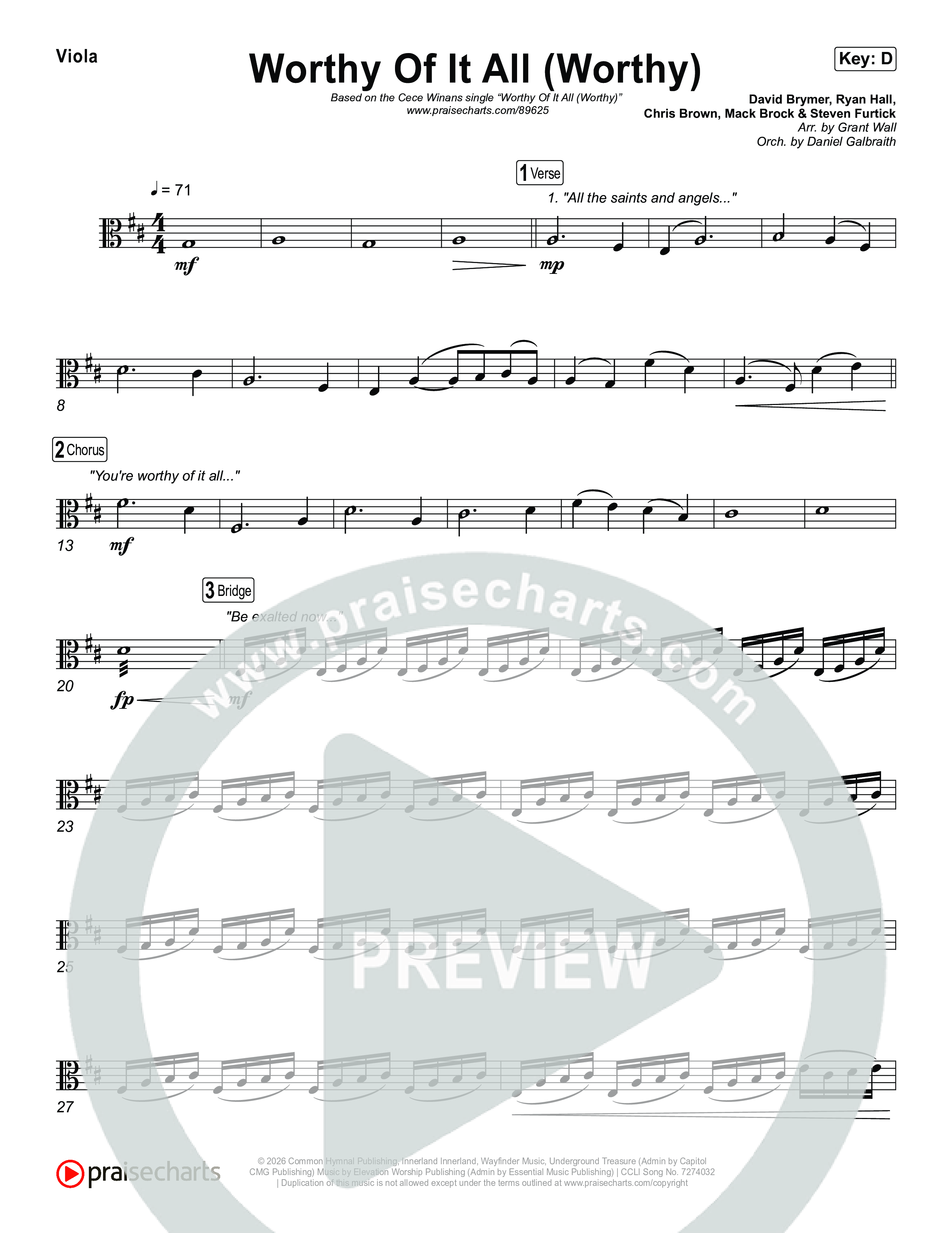 Worthy Of It All (Worthy) Viola (CeCe Winans)