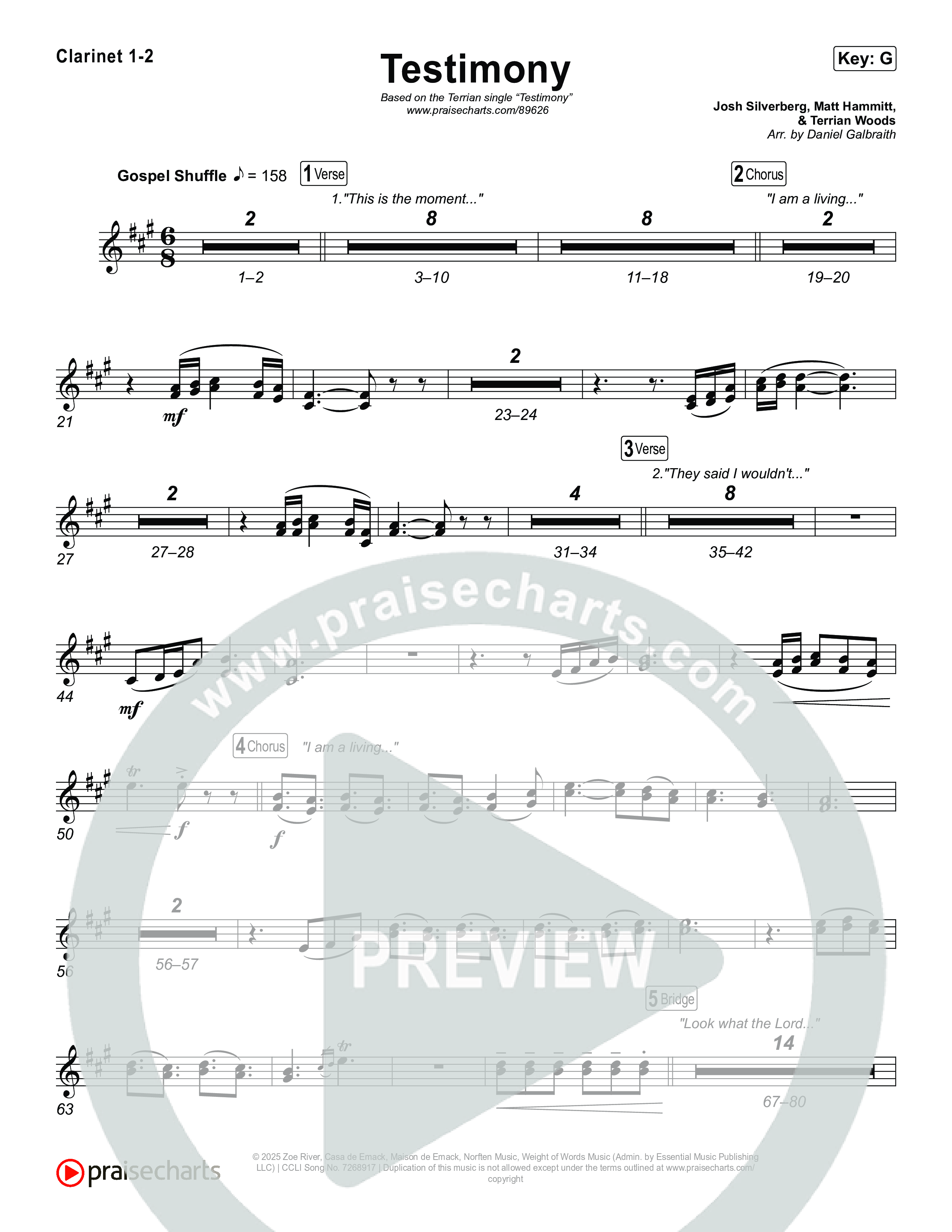 Testimony Clarinet 1/2 (Terrian)