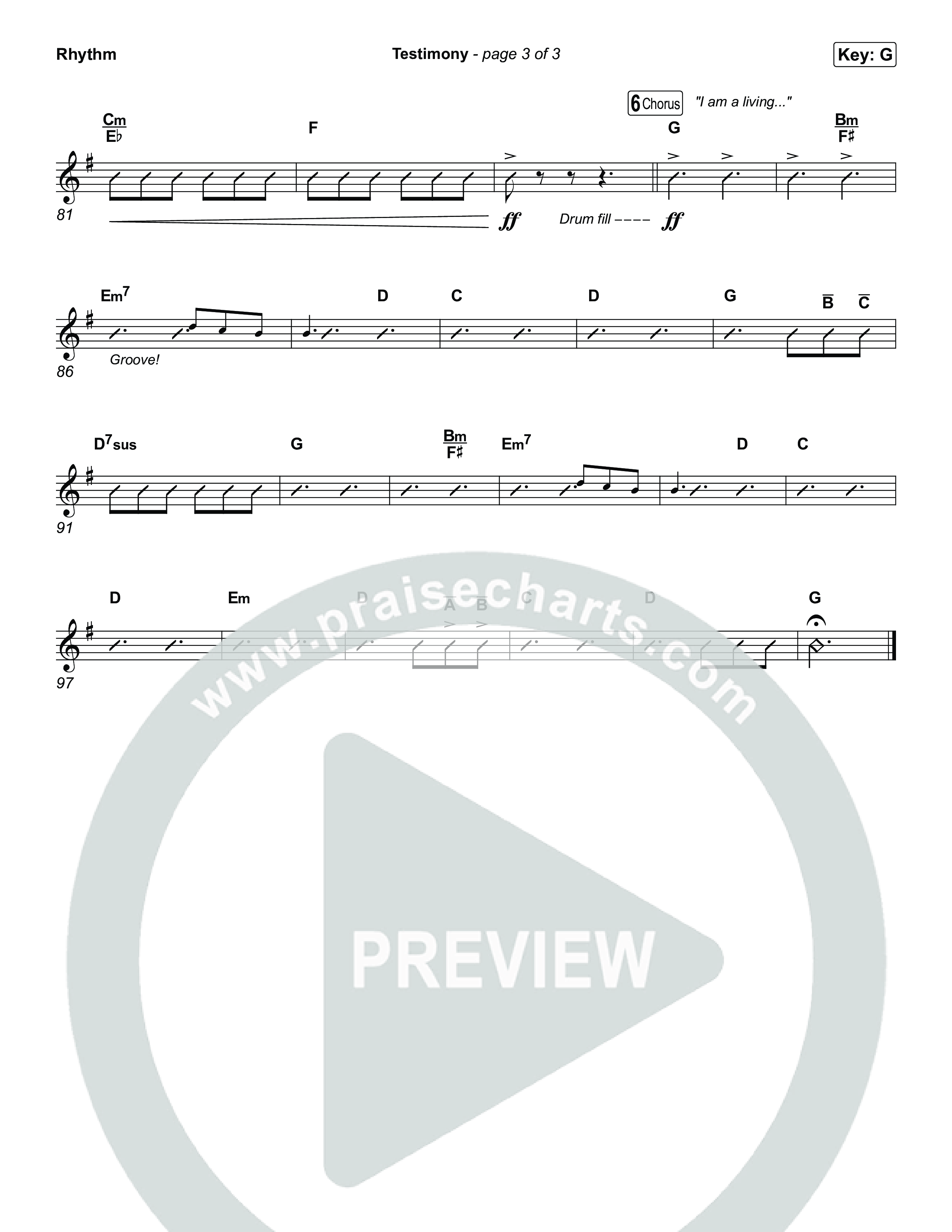 Testimony Rhythm Chart (Terrian)