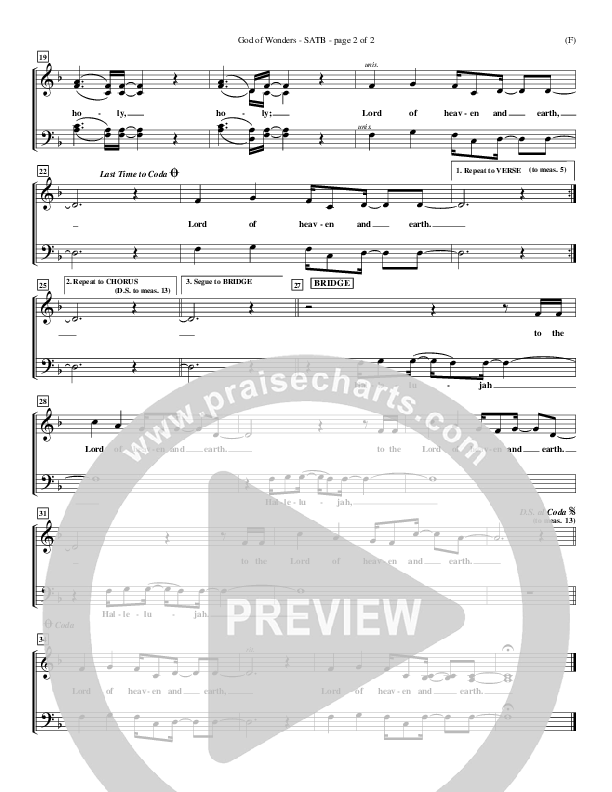 God Of Wonders Choir Vocals (SATB) (Mark Byrd)