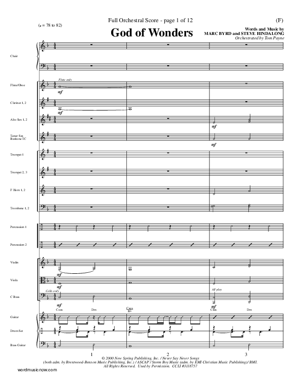 God Of Wonders Conductor's Score (Mark Byrd)