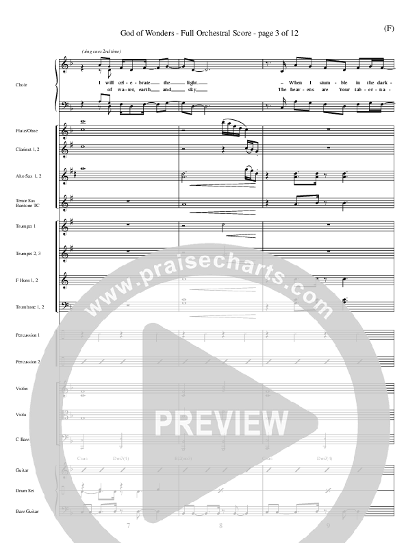 God Of Wonders Orchestration (Mark Byrd)