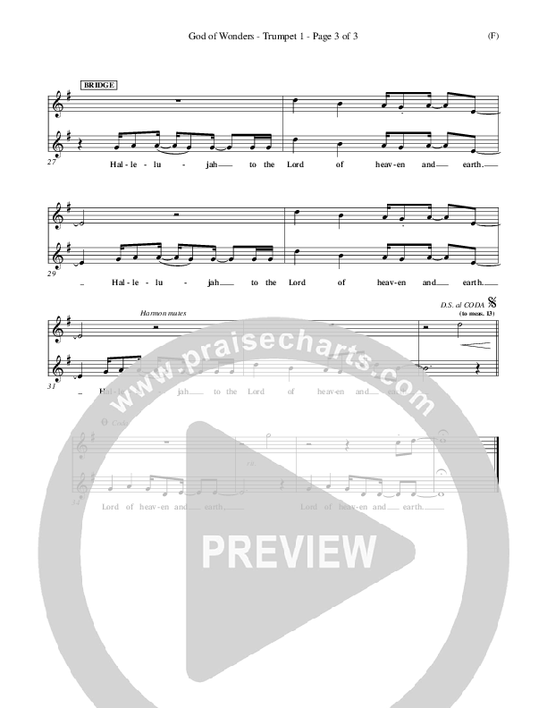 God Of Wonders Trumpet 1 (Mark Byrd)