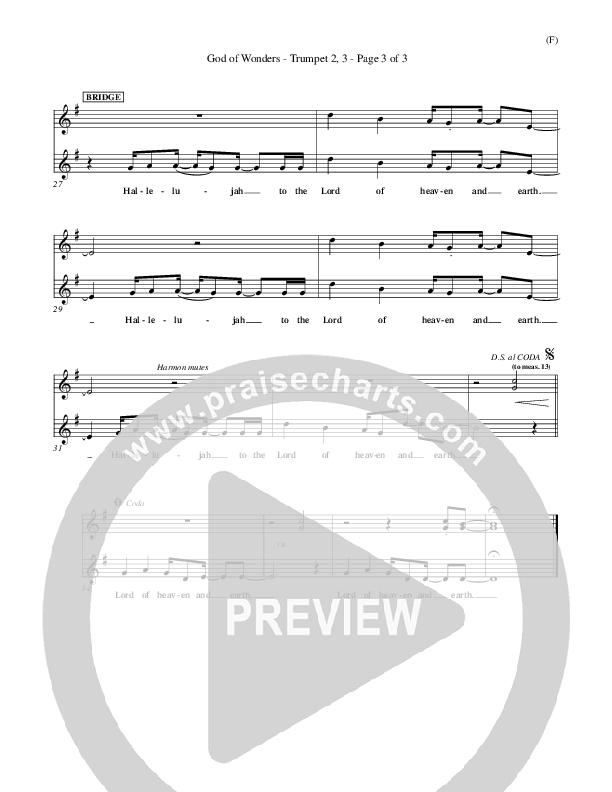 God Of Wonders Trumpet 2/3 (Mark Byrd)