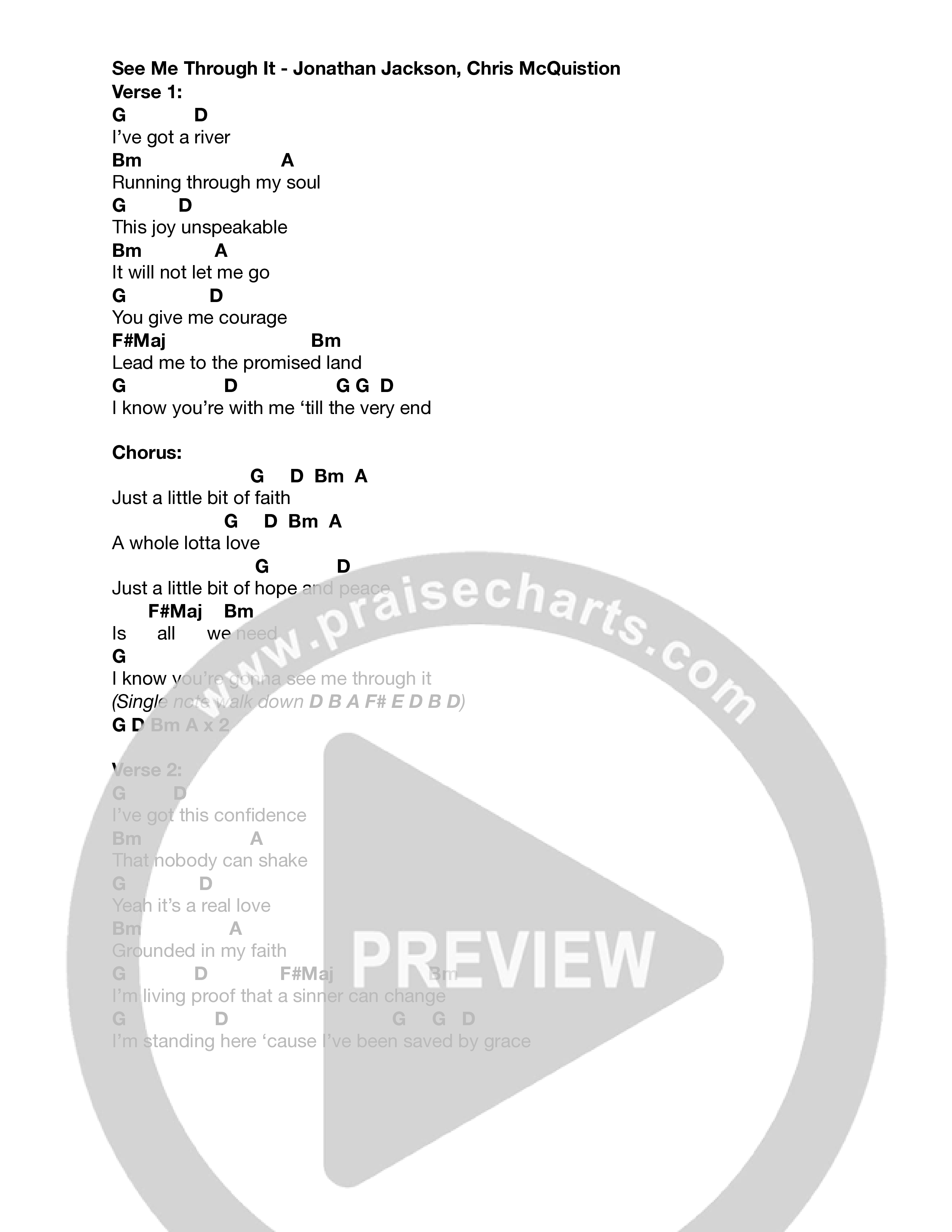 See Me Through It Chord Chart (Chris McQuistion)