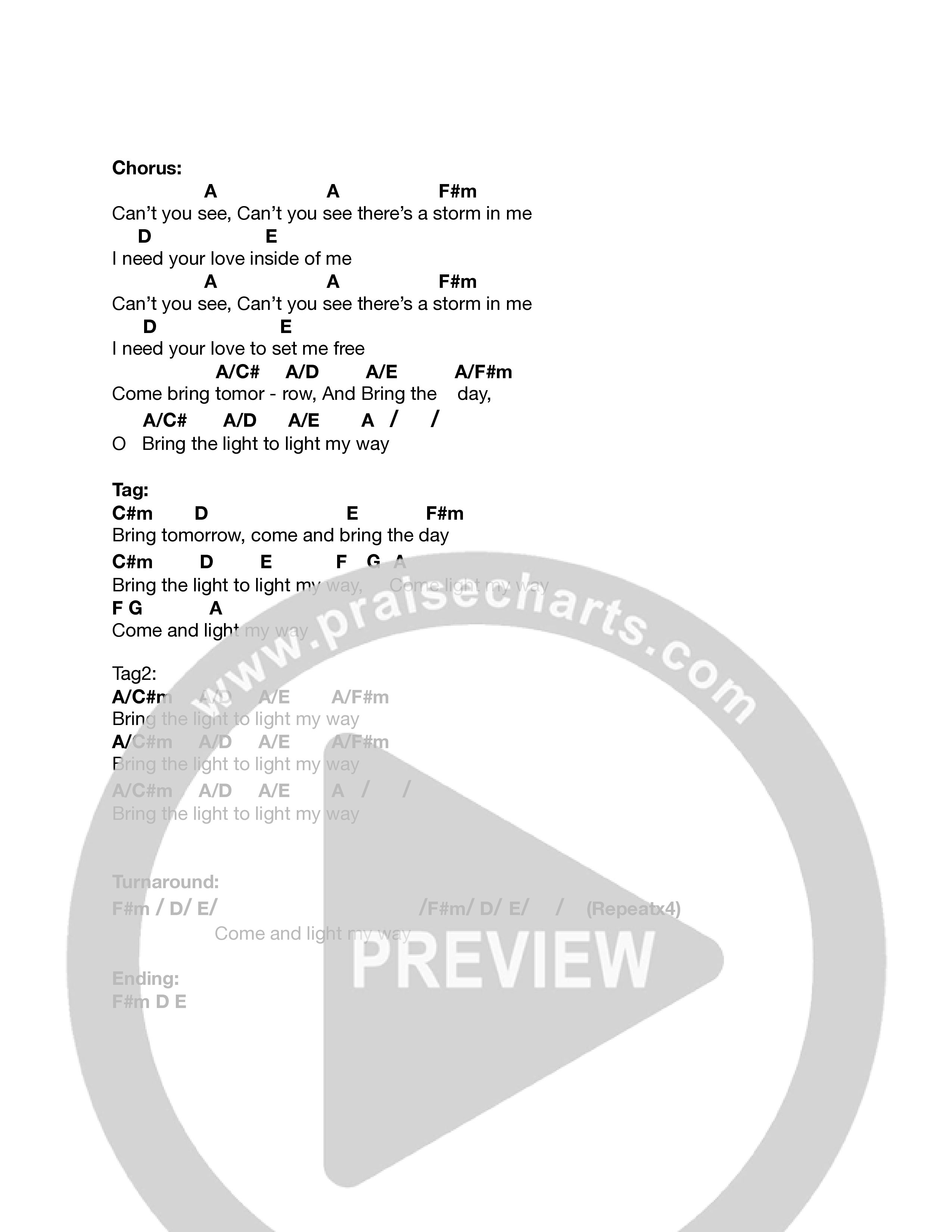Storm In Me Chord Chart (Chris McQuistion)