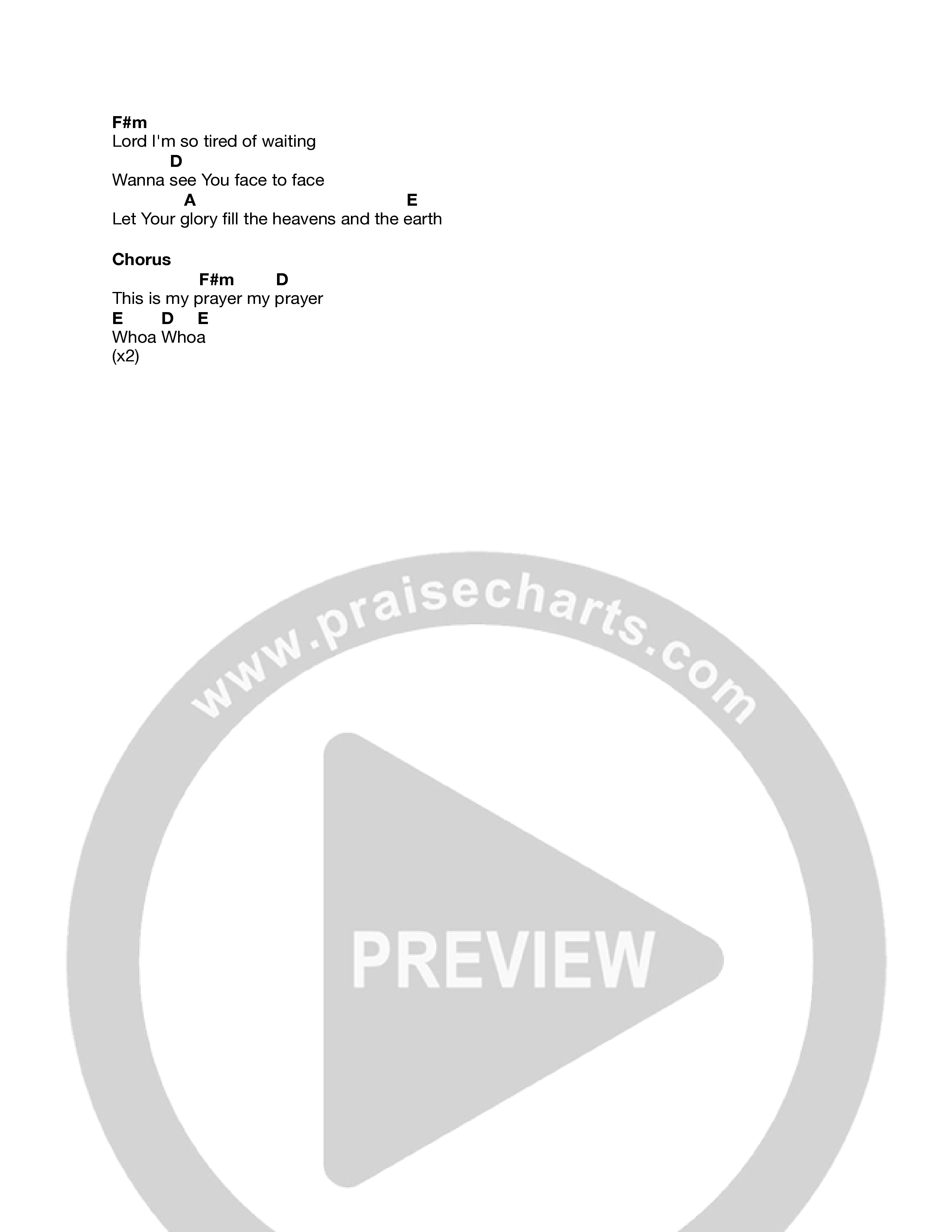 This Is My Prayer Chord Chart (Chris McQuistion)