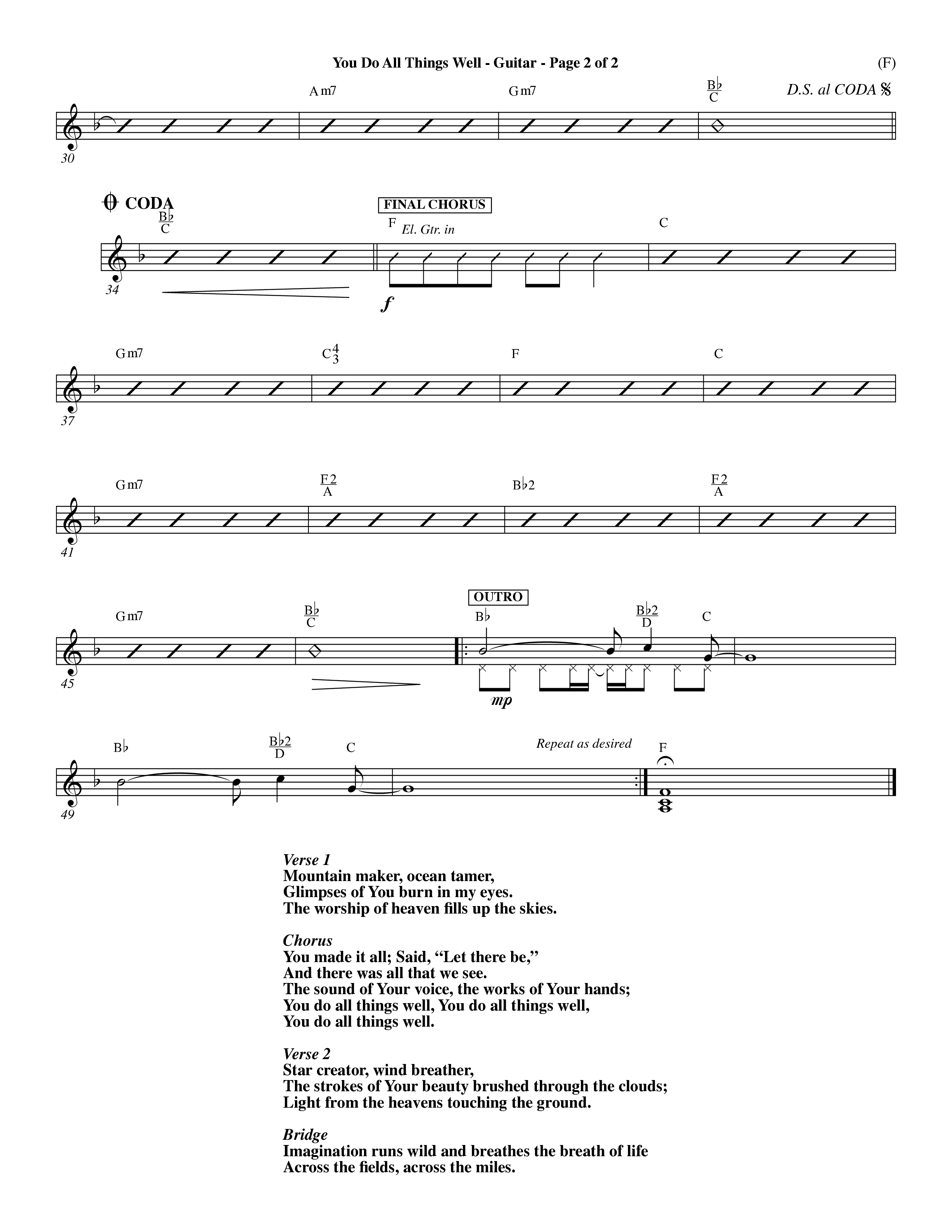 You Do All Things Well (Choral Anthem SATB) Acoustic Guitar (Word Music Choral / Orch. Dave Williamson)
