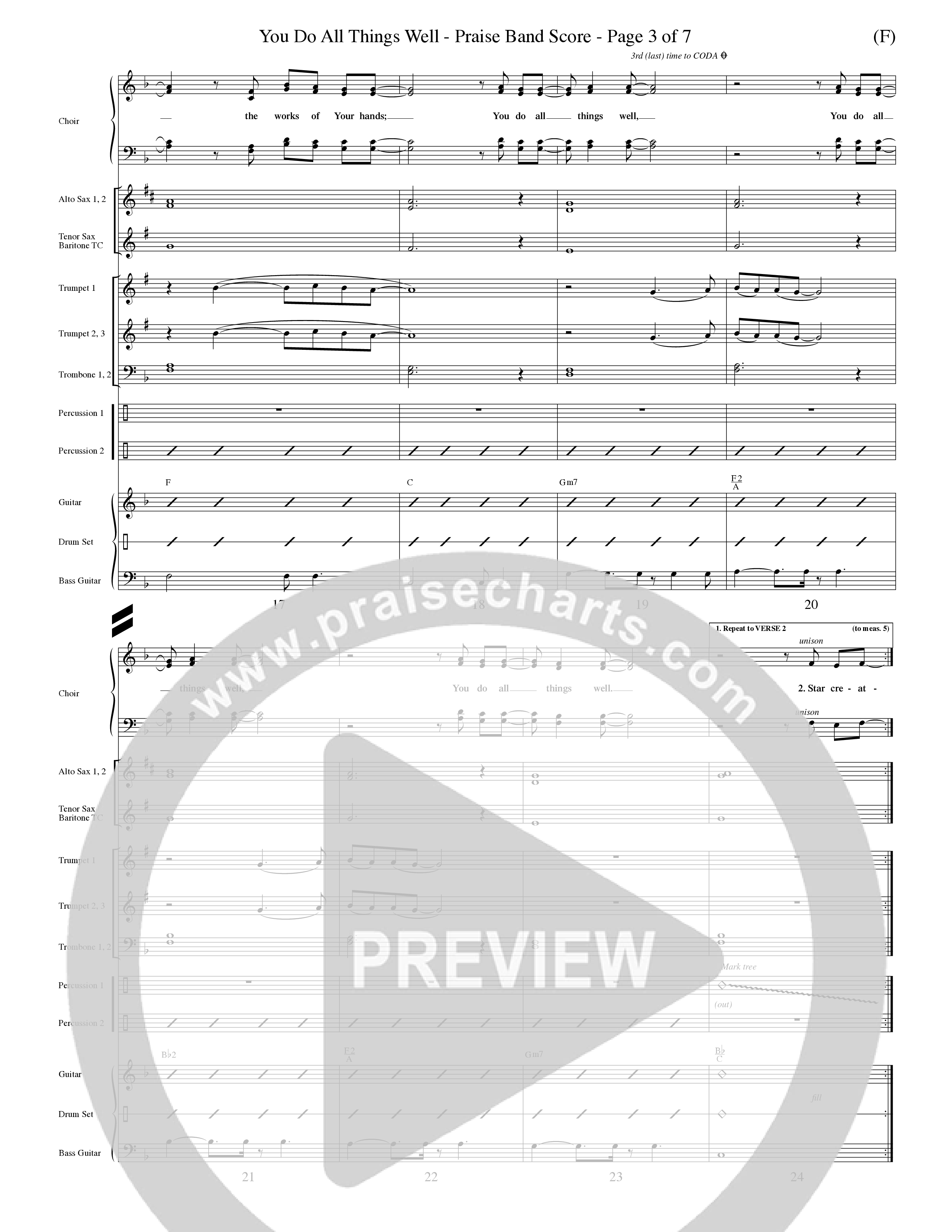 You Do All Things Well (Choral Anthem SATB) PraiseBand (incl. Brass) (Word Music Choral / Orch. Dave Williamson)