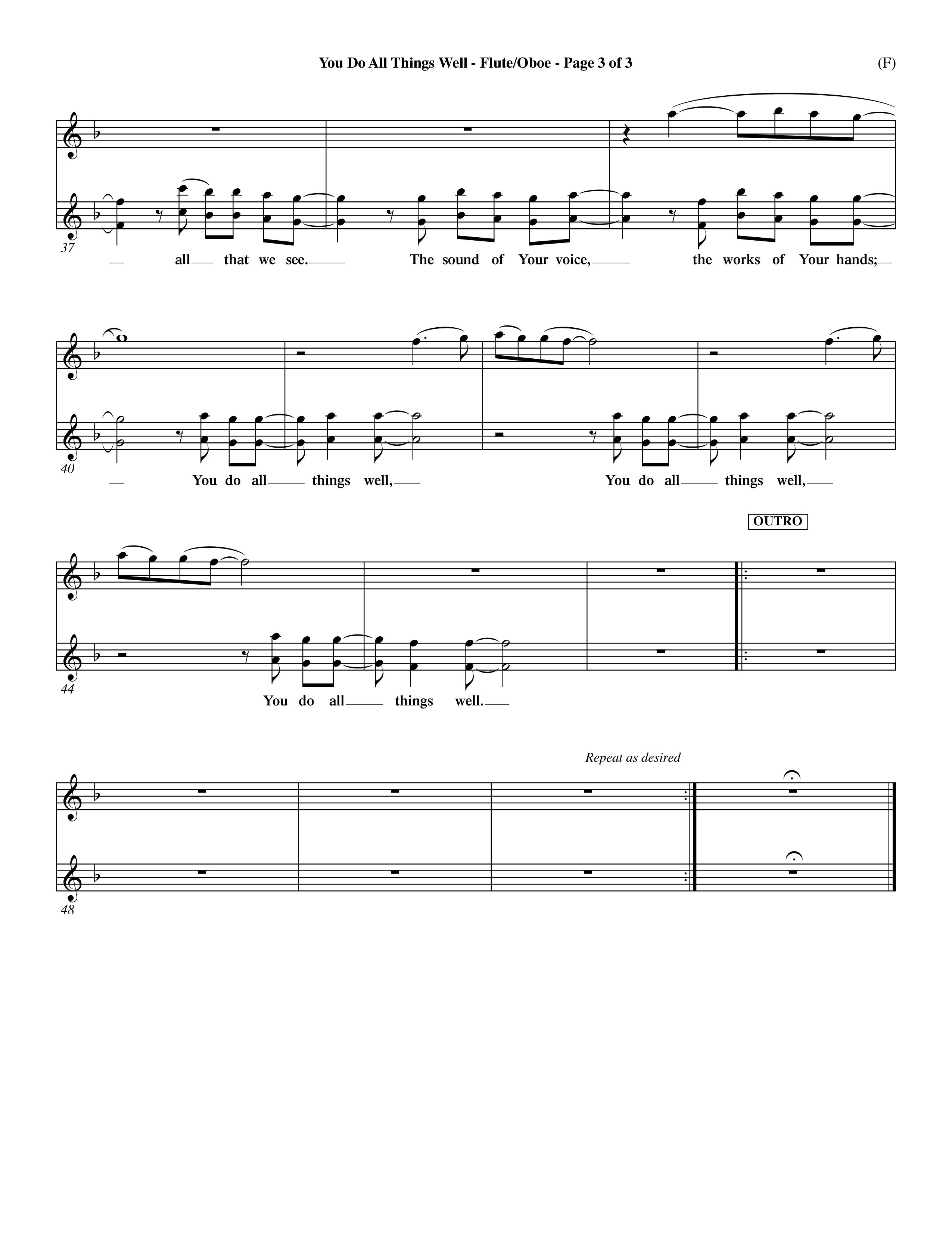 You Do All Things Well (Choral Anthem SATB) Flute/Oboe (Word Music Choral / Orch. Dave Williamson)